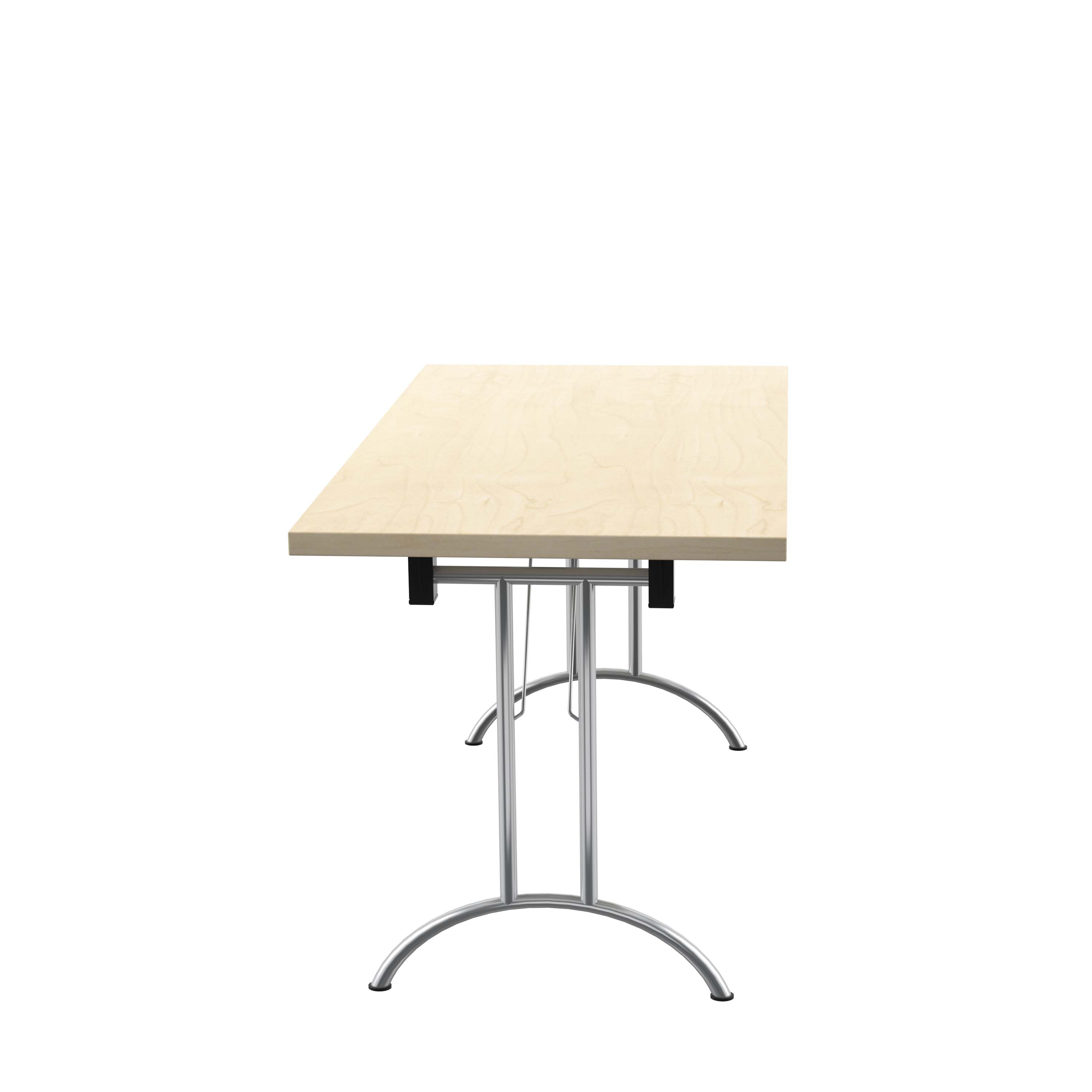 One Union Rectangular Folding Table (FSC) | 1400 X 700 | Maple/Chrome thumbnail 3