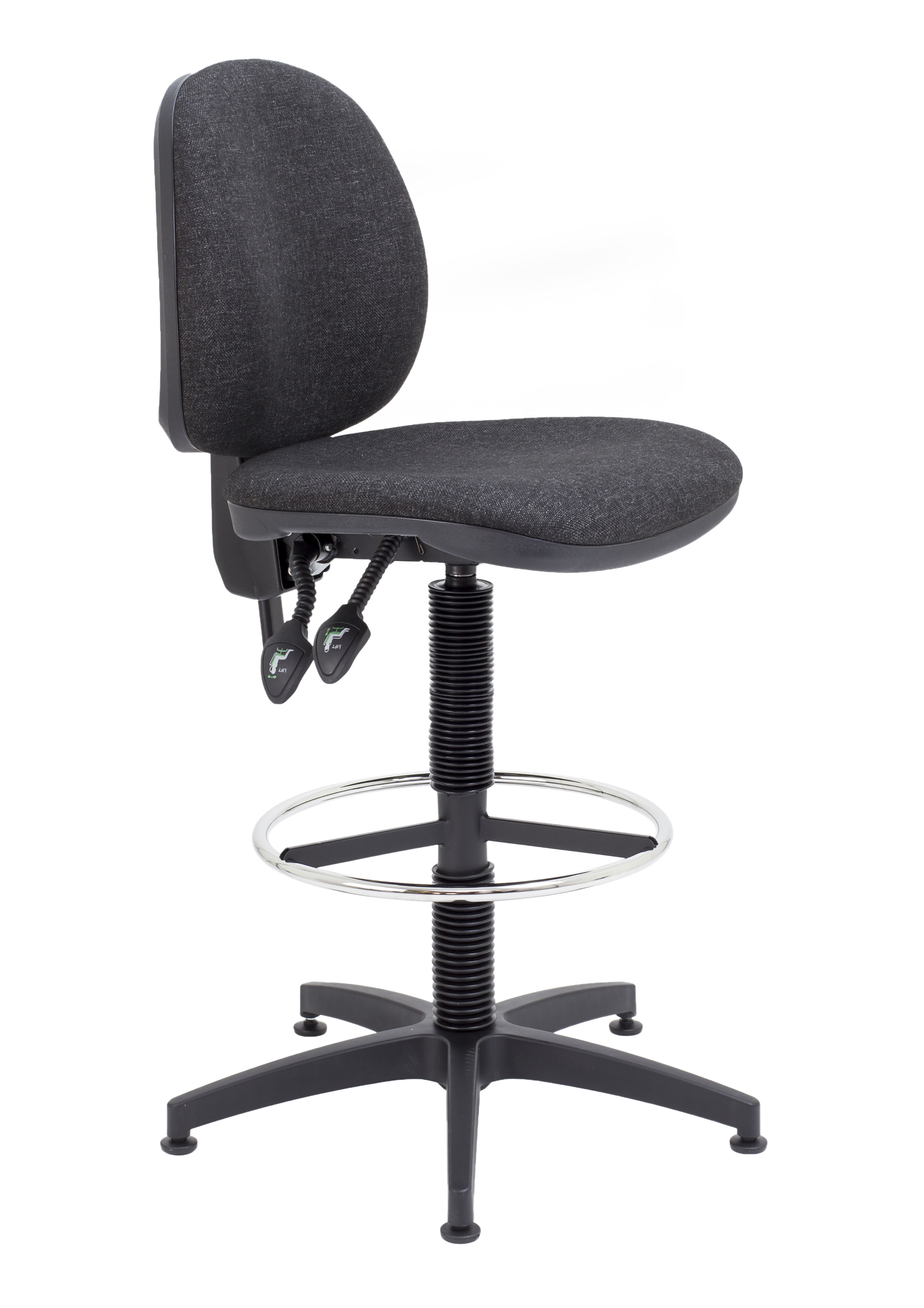 Concept Mid-Back Fixed Draughtsman-Kit Chair | Charcoal