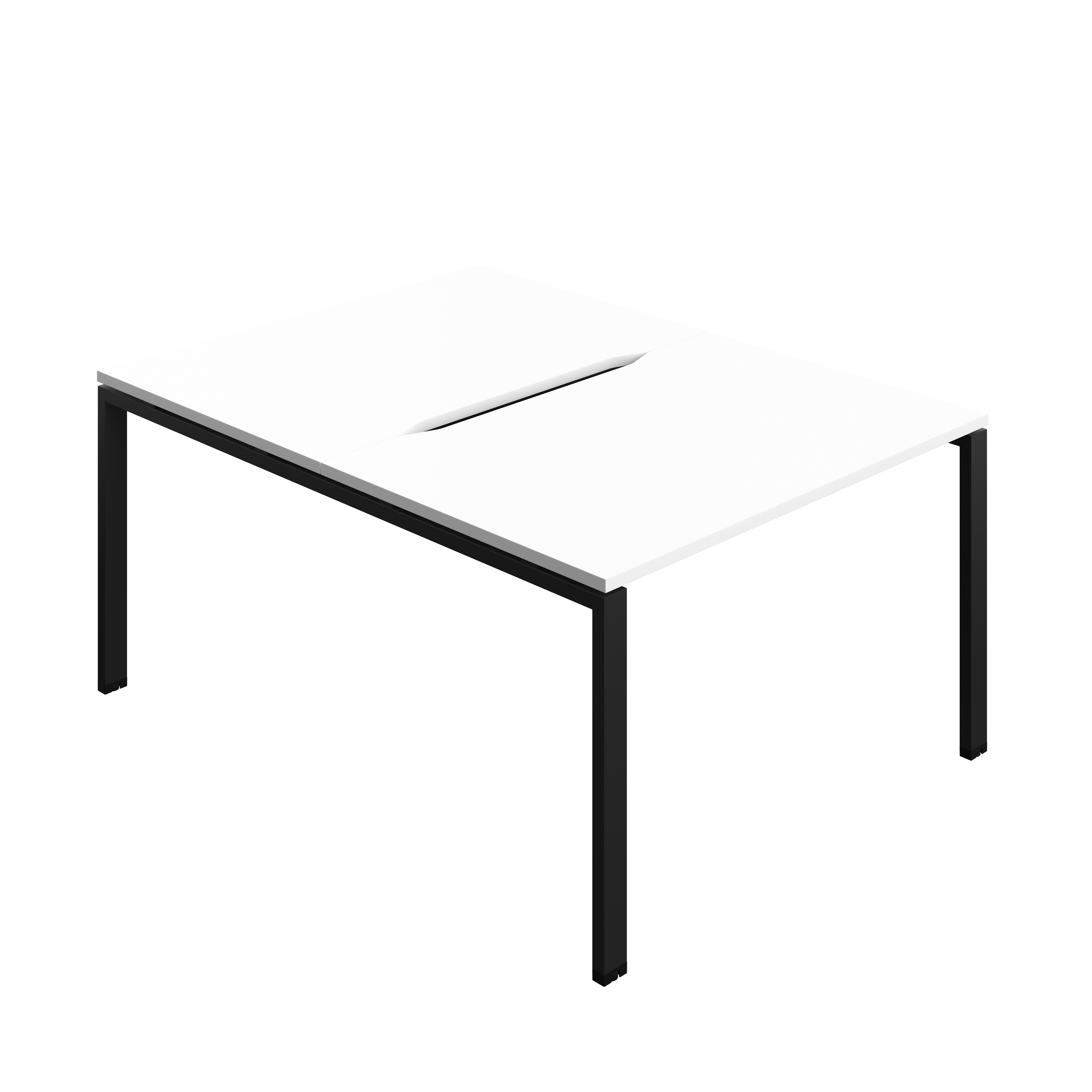 Synergy Bench with Cut Out: 2 Person (FSC) : Goal Post Leg : 1200 | 800 | White/Black