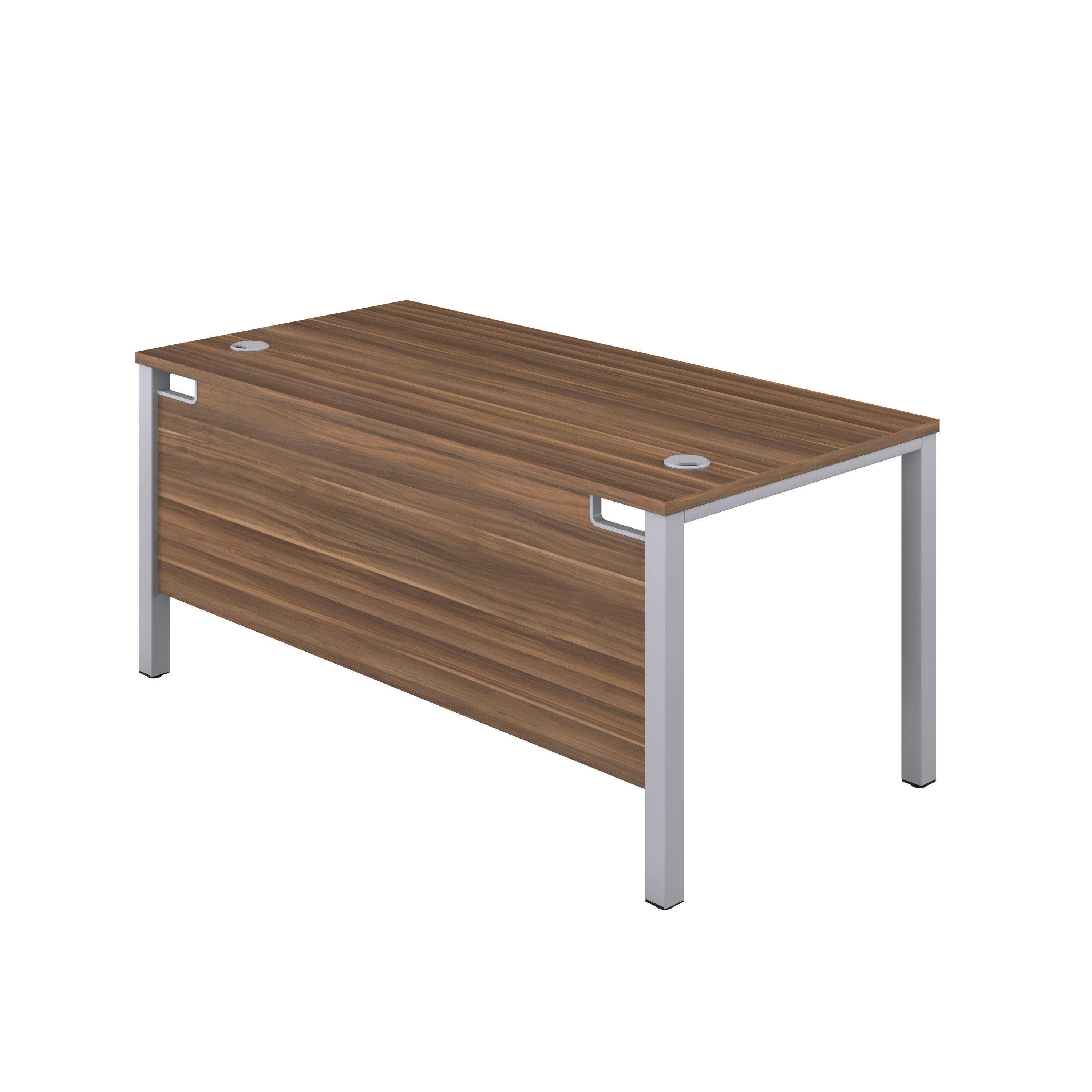 Goal Post Rectangular Desk (FSC) | 1800X600 | Dark Walnut/Silver thumbnail 4
