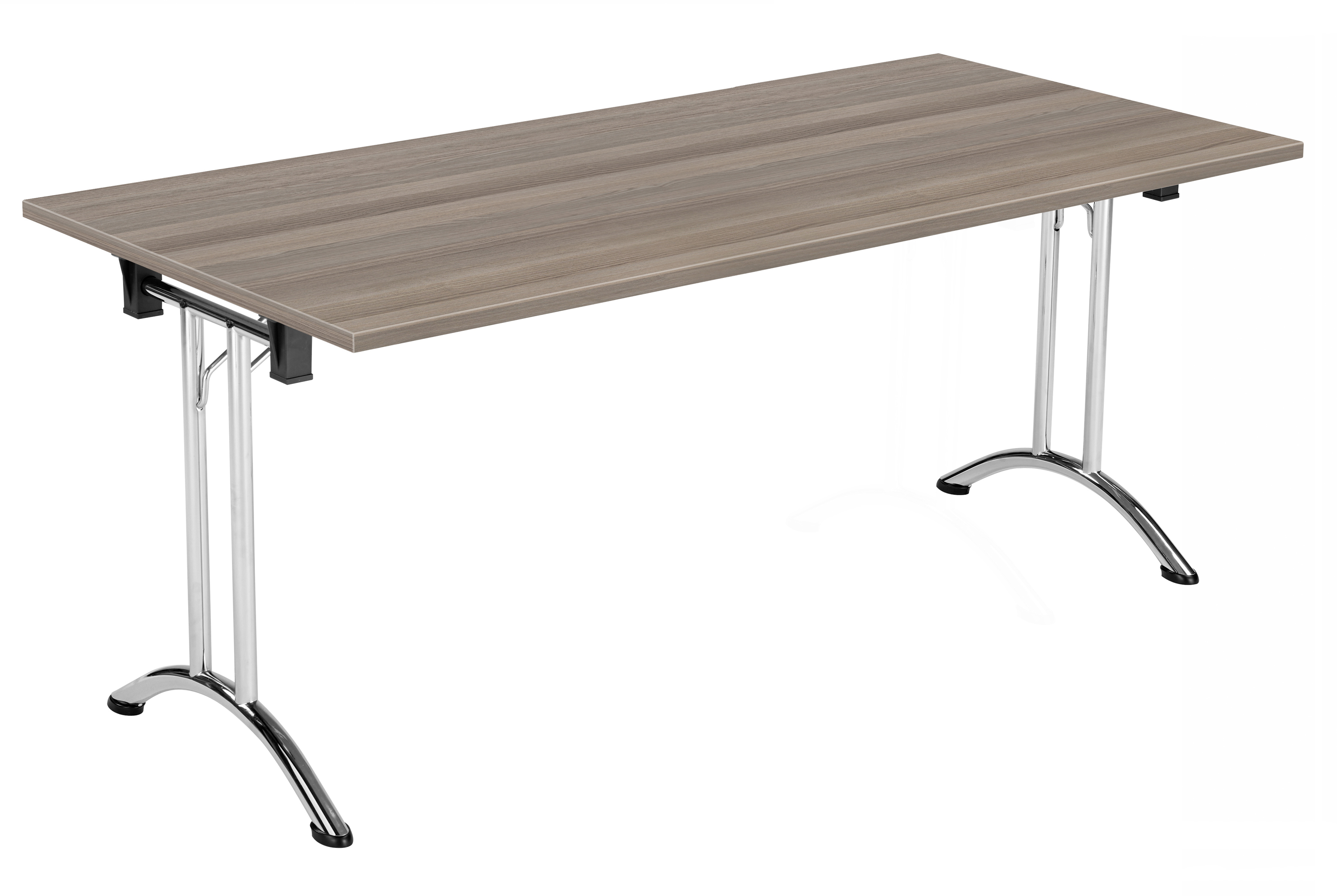 One Union Rectangular Folding Table (FSC) | 1600 X 800 | Grey Oak/Chrome