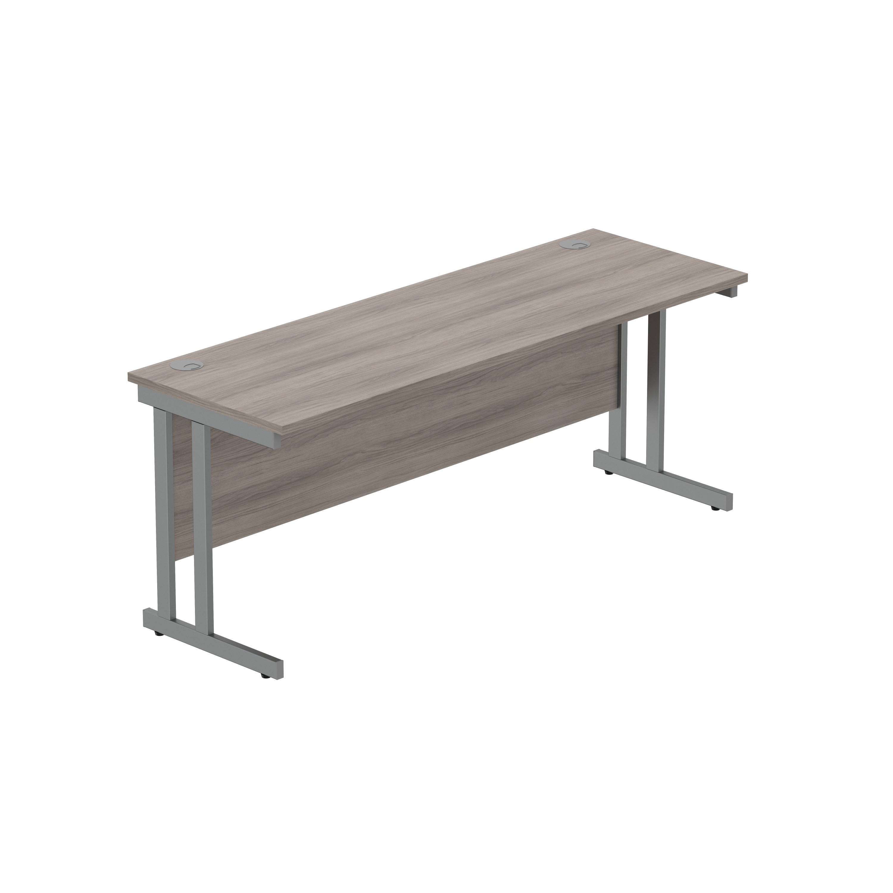 Office Rectangular Desk with Steel Double Upright Cantilever Frame (FSC) | 1800X600 | Alaskan Grey Oak/Graphite