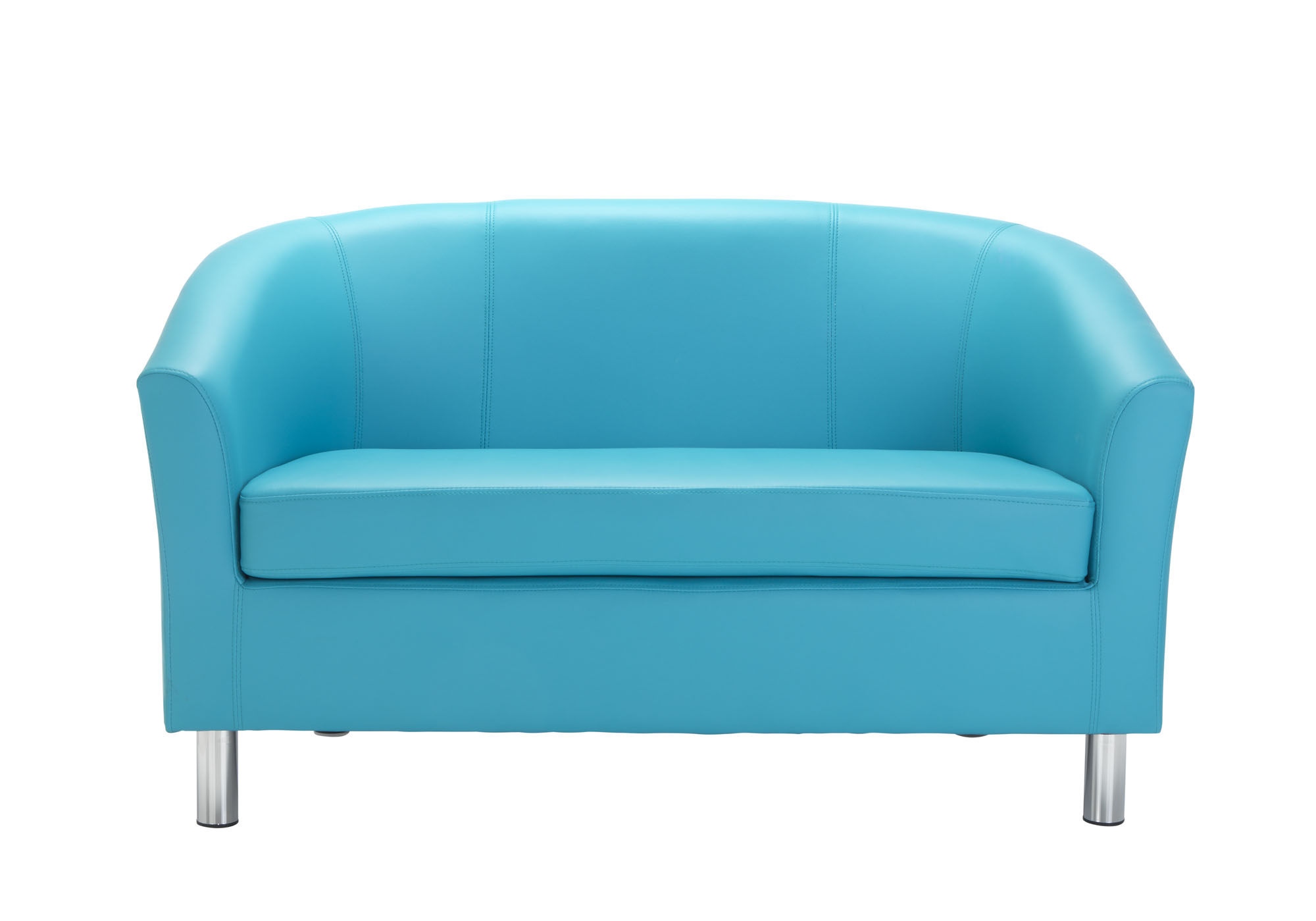 Tub Sofa with Metal Feet | Sky Blue PU thumbnail 2