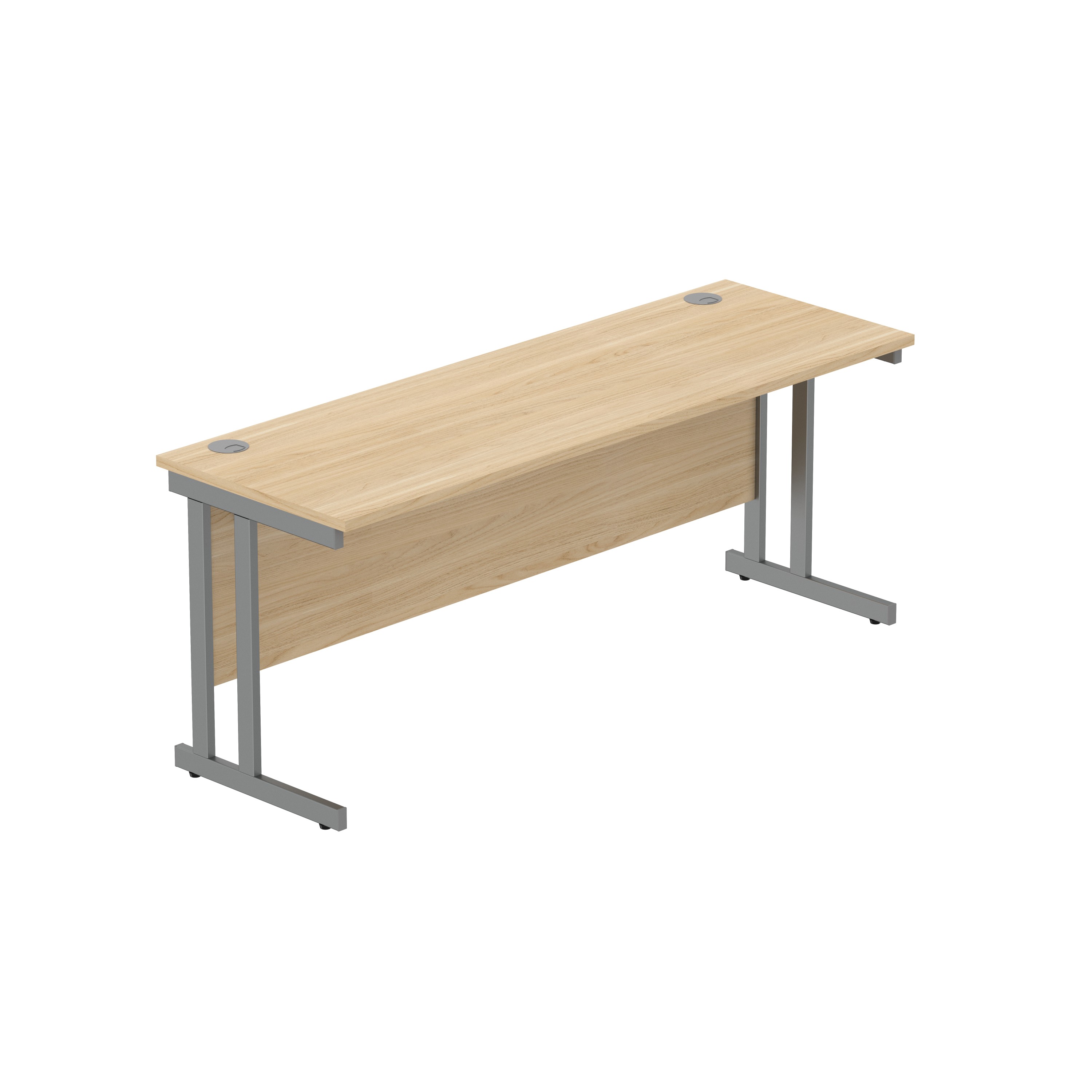 Office Rectangular Desk with Steel Double Upright Cantilever Frame (FSC) | 1800X600 | Canadian Oak/Graphite