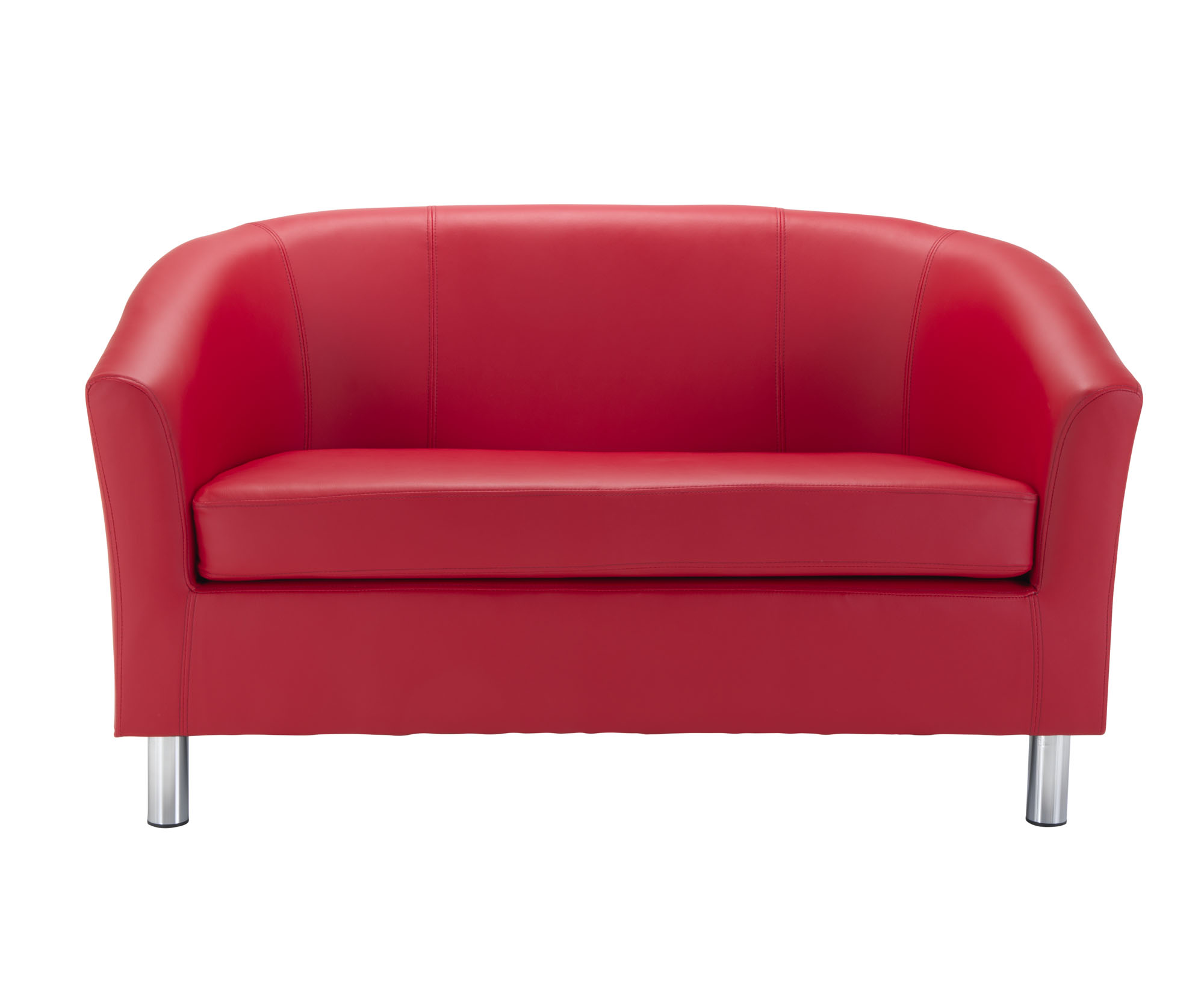 Tub Sofa with Metal Feet | Red PU thumbnail 2