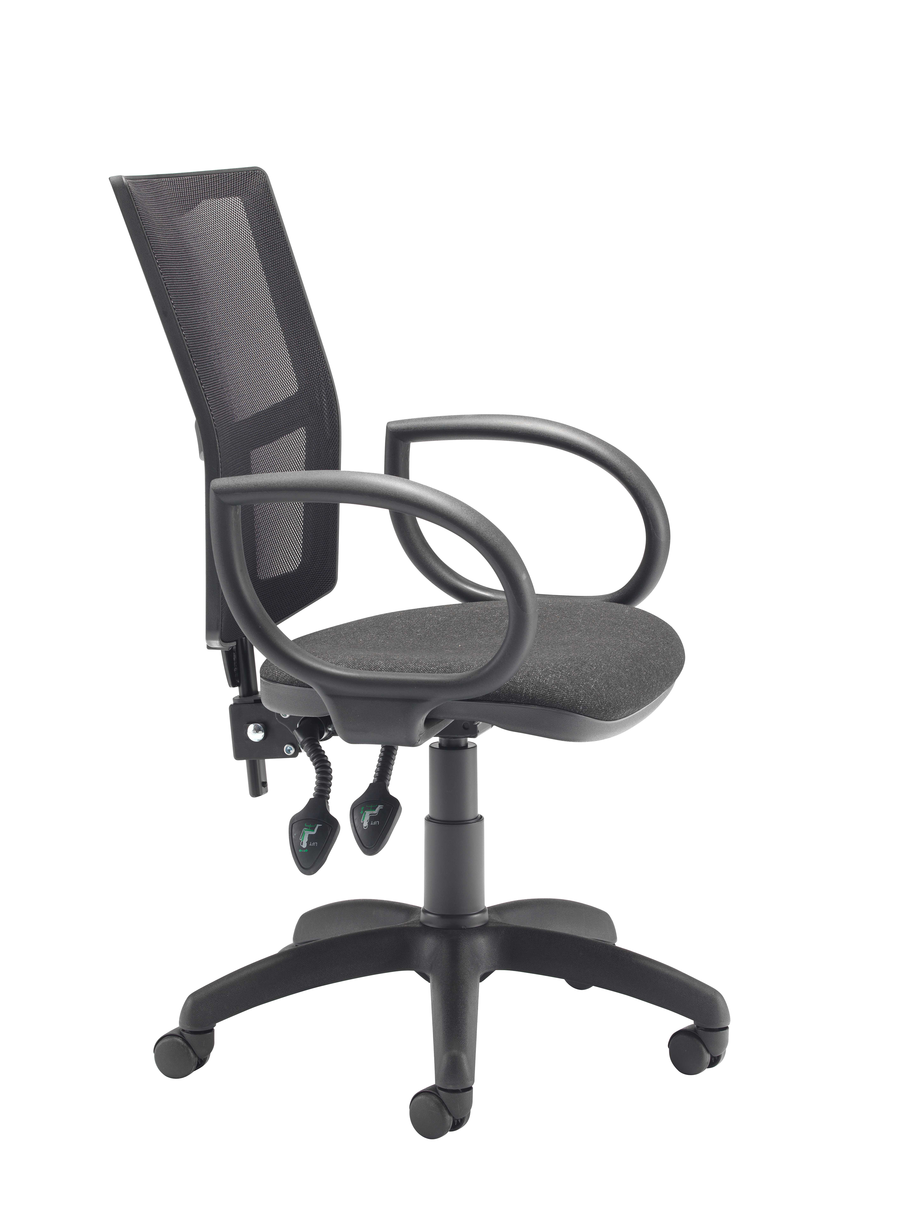 Calypso 2 Mesh Office Chair | Fixed Arms | Charcoal thumbnail 3