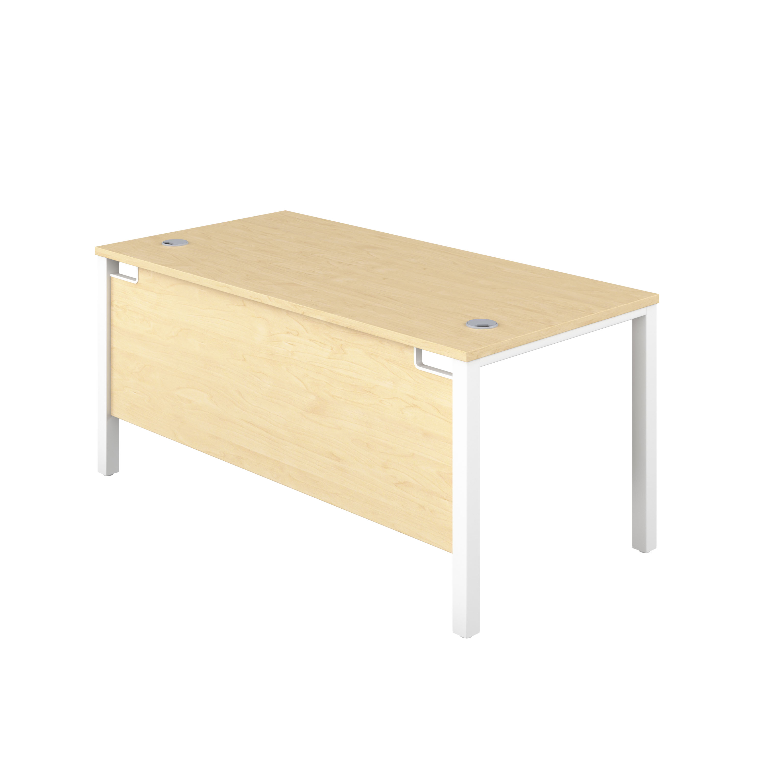 Goal Post Rectangular Desk (FSC) | 1800X600 | Maple/White thumbnail 4