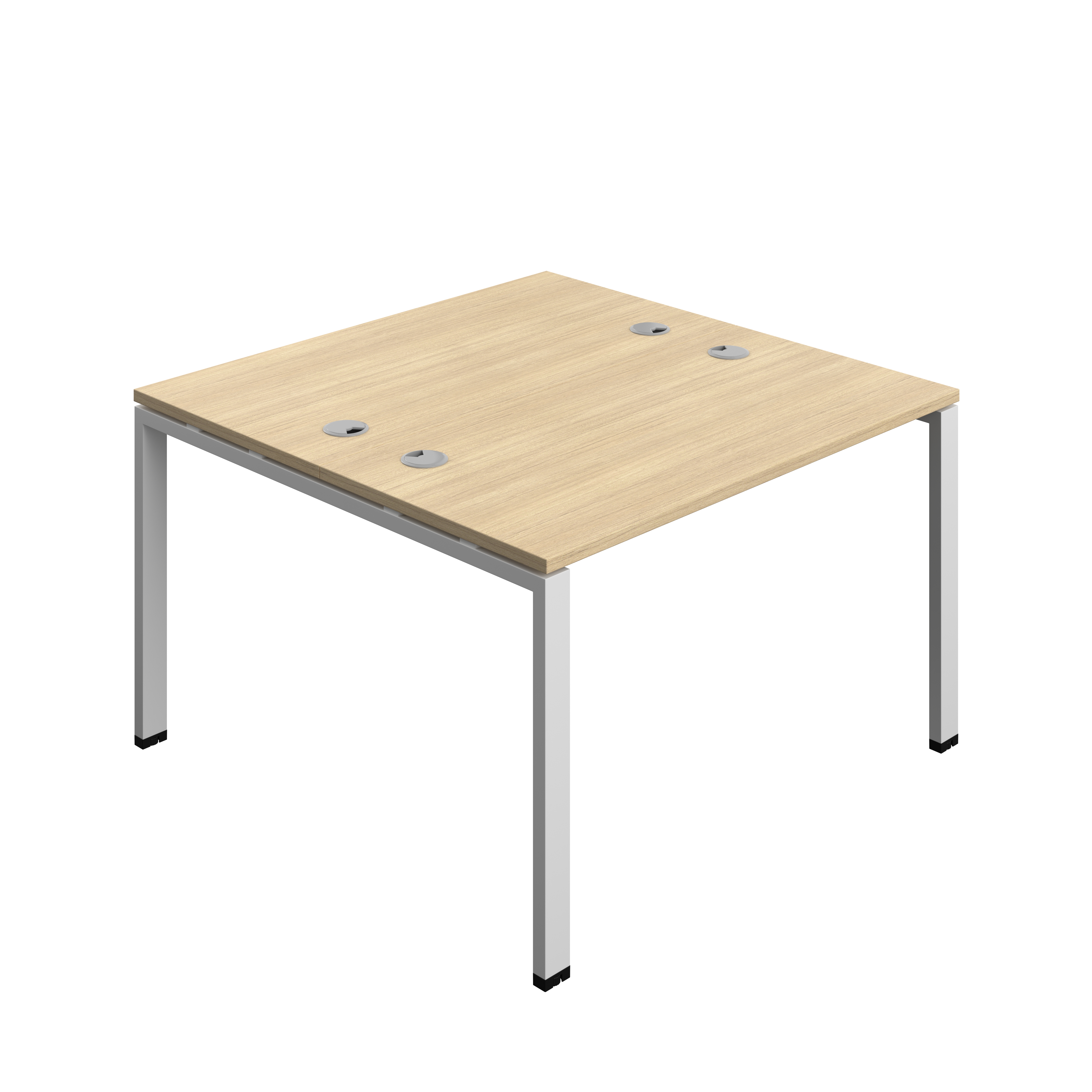 Synergy Bench with Cable Ports: 2 Person (FSC) : Goal Post Leg : 1200 | 700 | Nova Oak/Silver