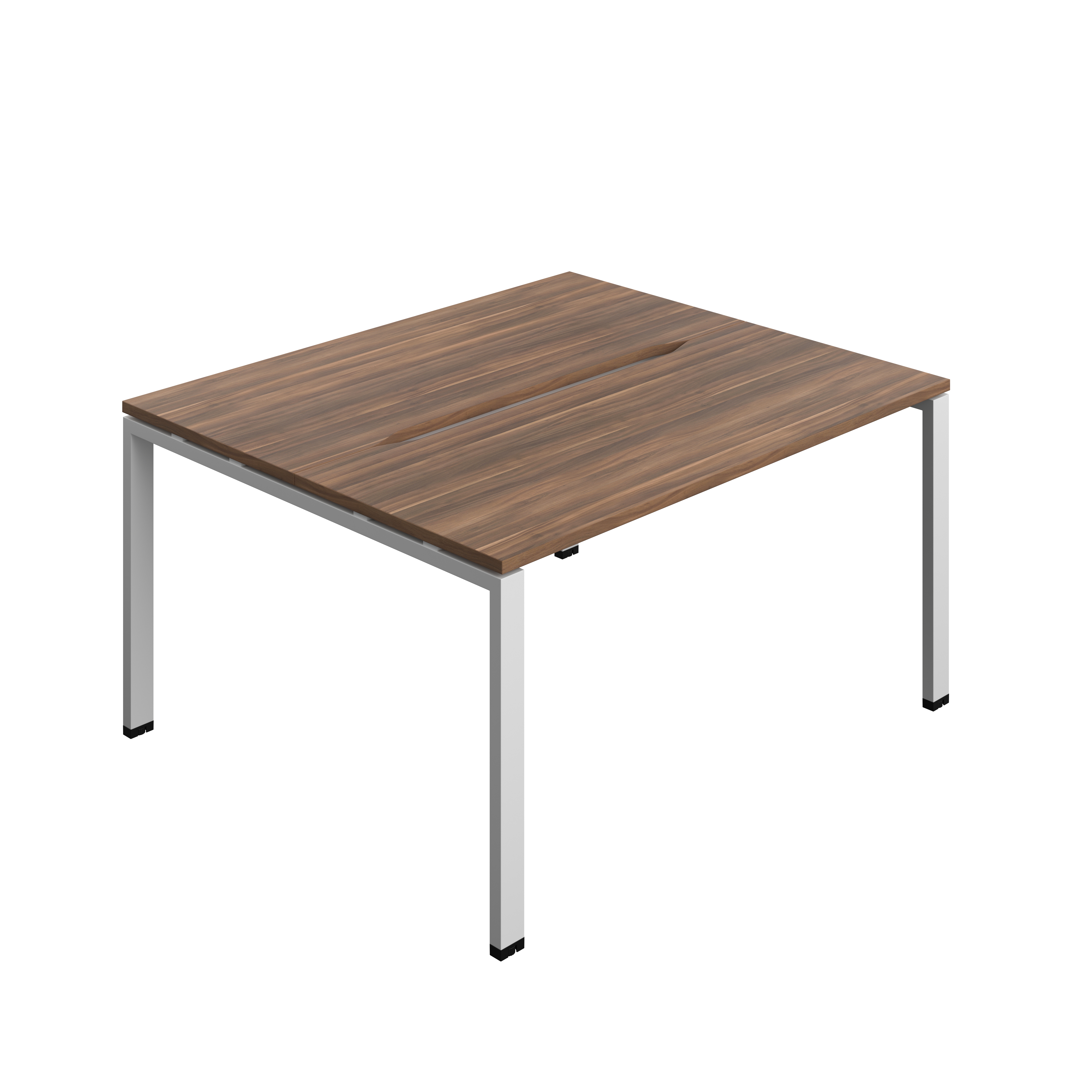 Synergy Bench with Cut Out: 2 Person (FSC) : Goal Post Leg : 1400 | 600 | Dark Walnut/Silver
