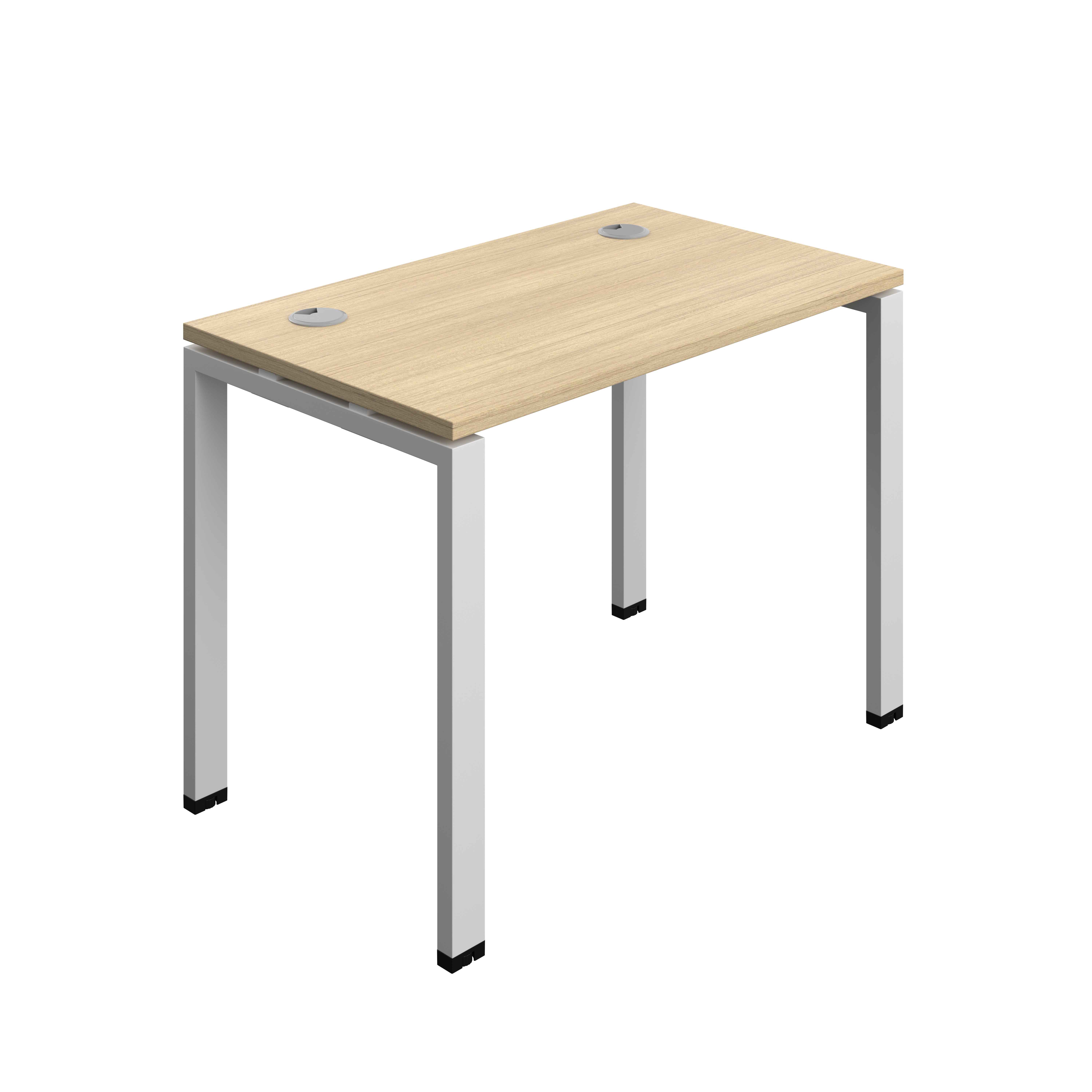Synergy Bench with Cable Ports: 1 Person (FSC) : Goal Post Leg : 1000 | 600 | Nova Oak/Silver