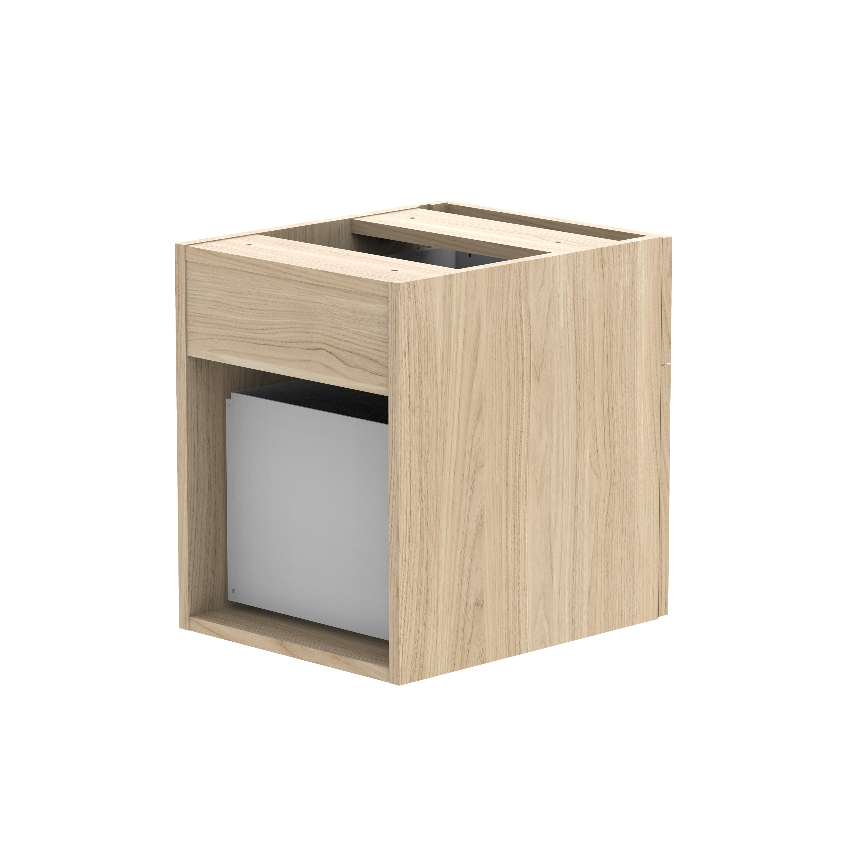 Fixed Under Desk Office Storage Unit (FSC) | 2 Drawers | 600 Deep | Canadian Oak thumbnail 5