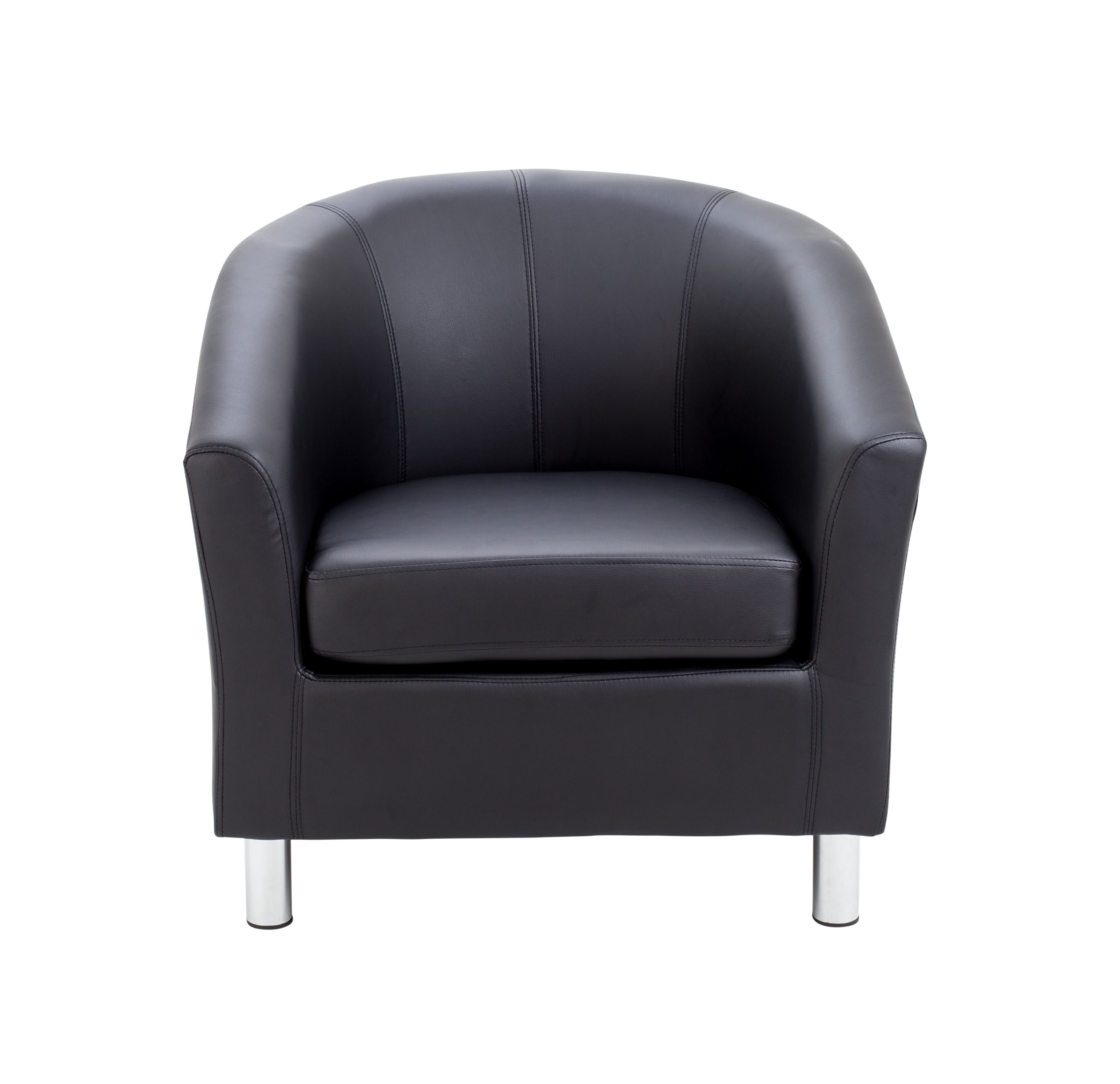 Tub Armchair with Metal Feet | Black PU thumbnail 2