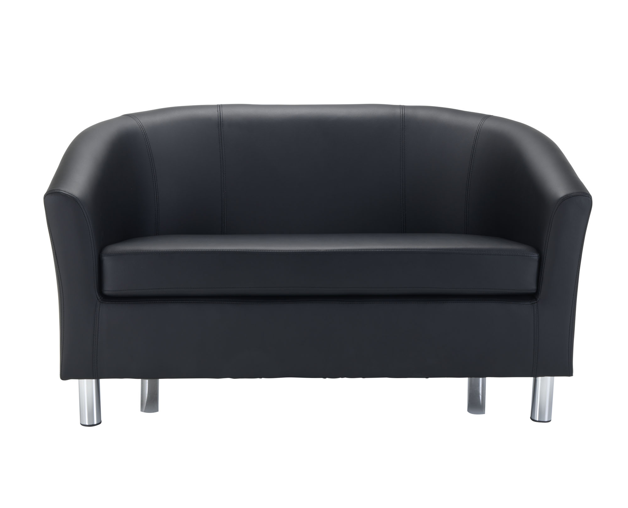 Tub Sofa with Metal Feet | Black PU thumbnail 2