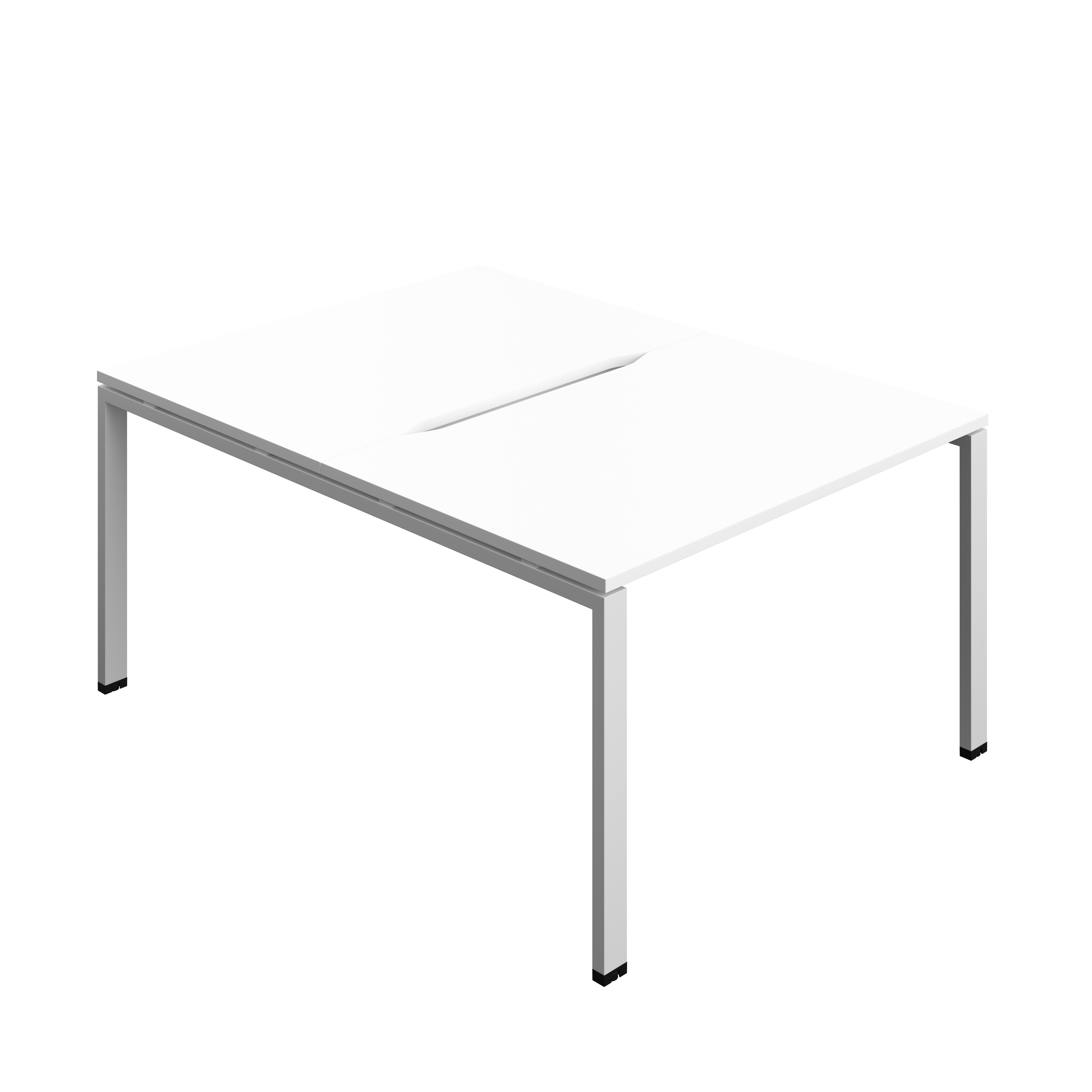 Synergy Bench with Cut Out: 2 Person (FSC) : Goal Post Leg : 1200 | 800 | White/Silver