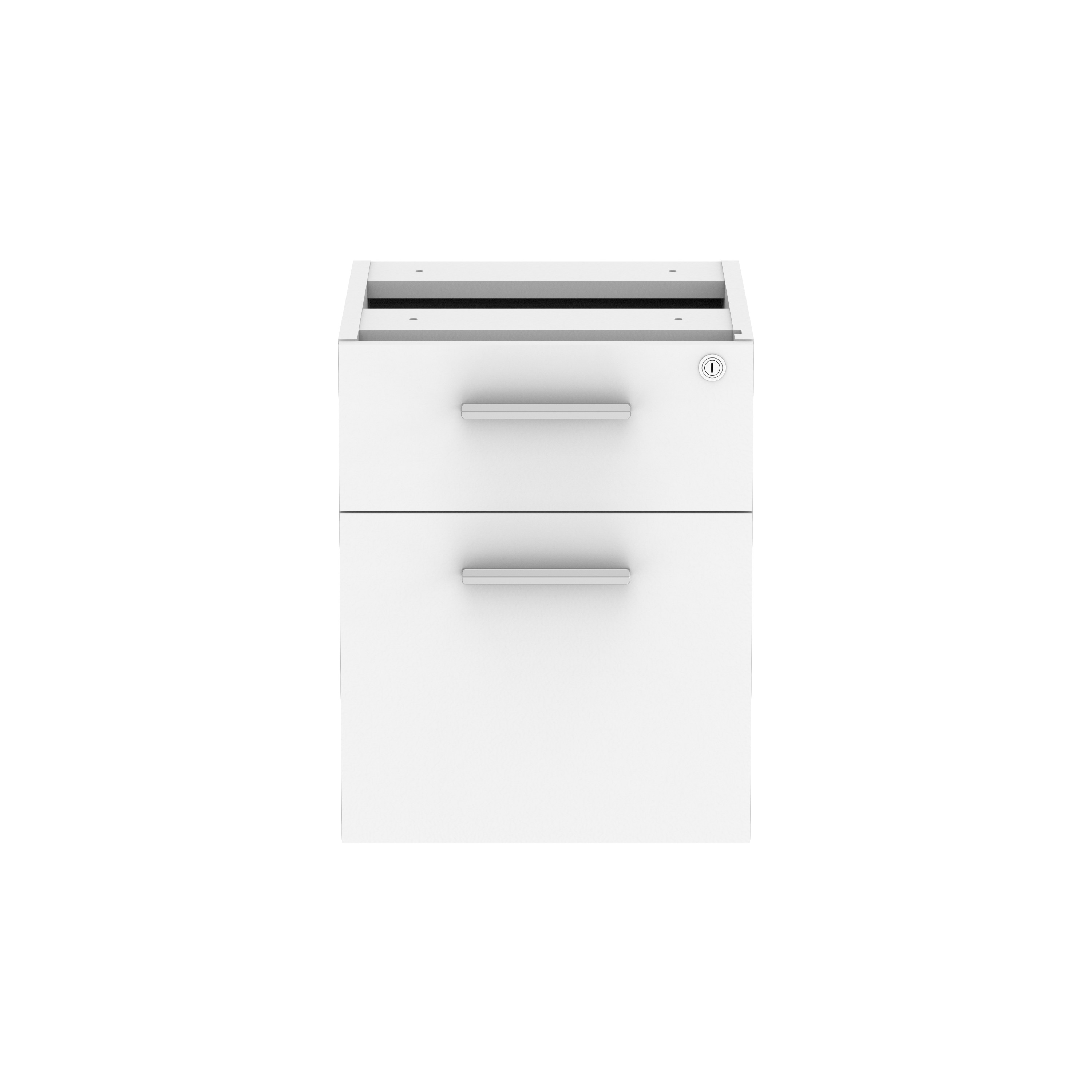 Fixed Under Desk Office Storage Unit (FSC) | 2 Drawers | 600 Deep | Arctic White thumbnail 2
