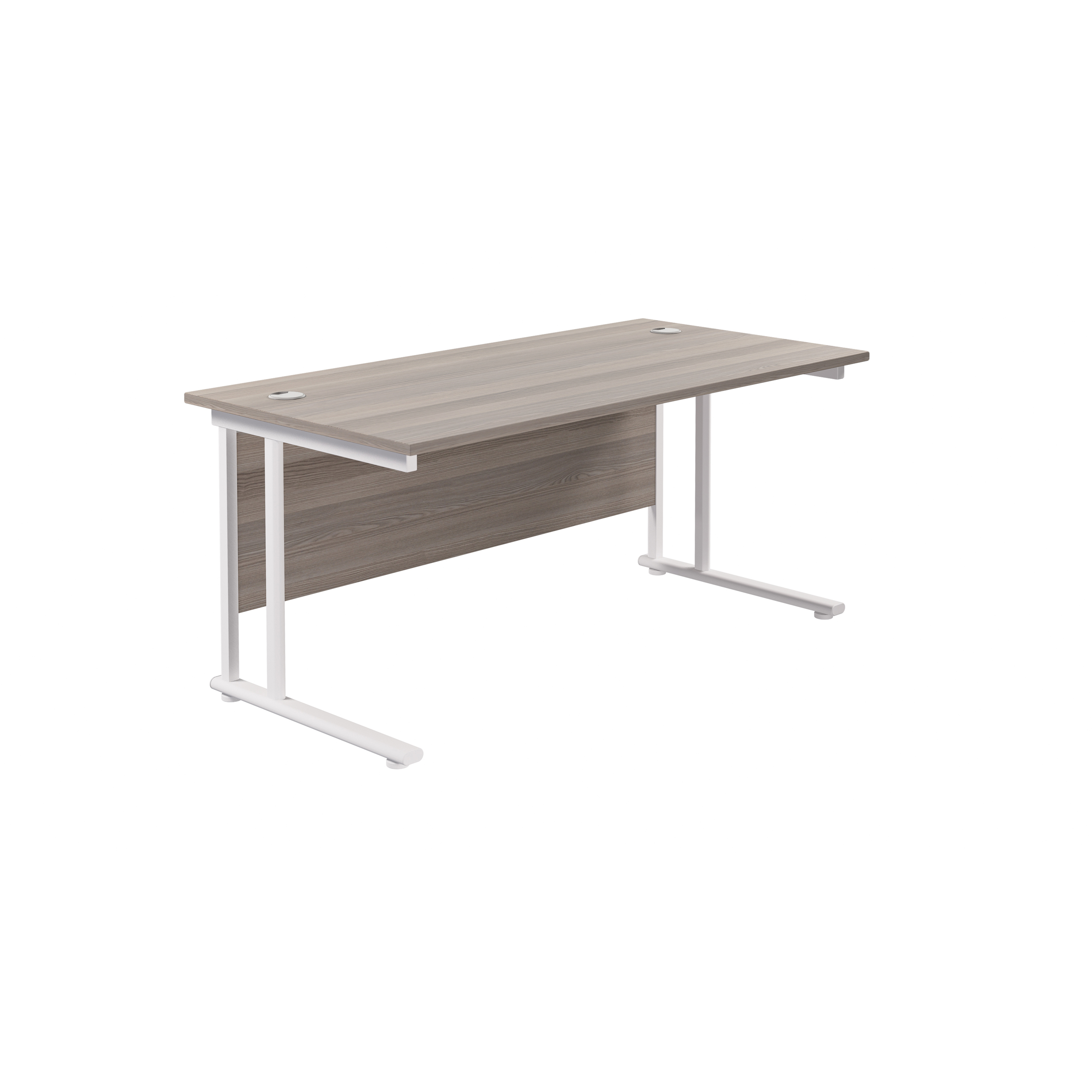 Twin+Upright+Rectangular+Desk%3A+800mm+Deep+%28FSC%29+1800X800+Grey+Oak%2FWhite