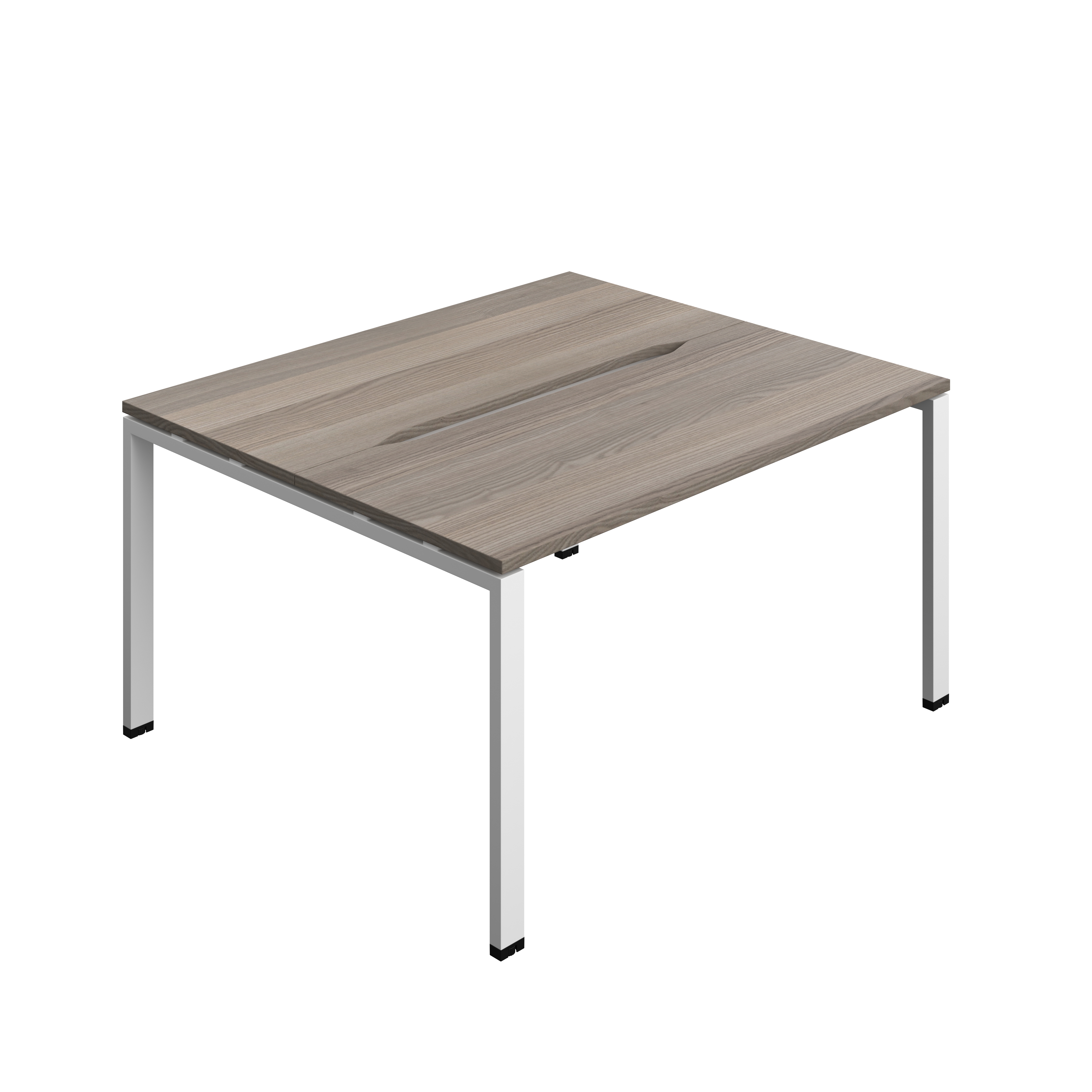 Synergy Bench with Cut Out: 2 Person (FSC) : Goal Post Leg : 1400 | 600 | Grey Oak/White