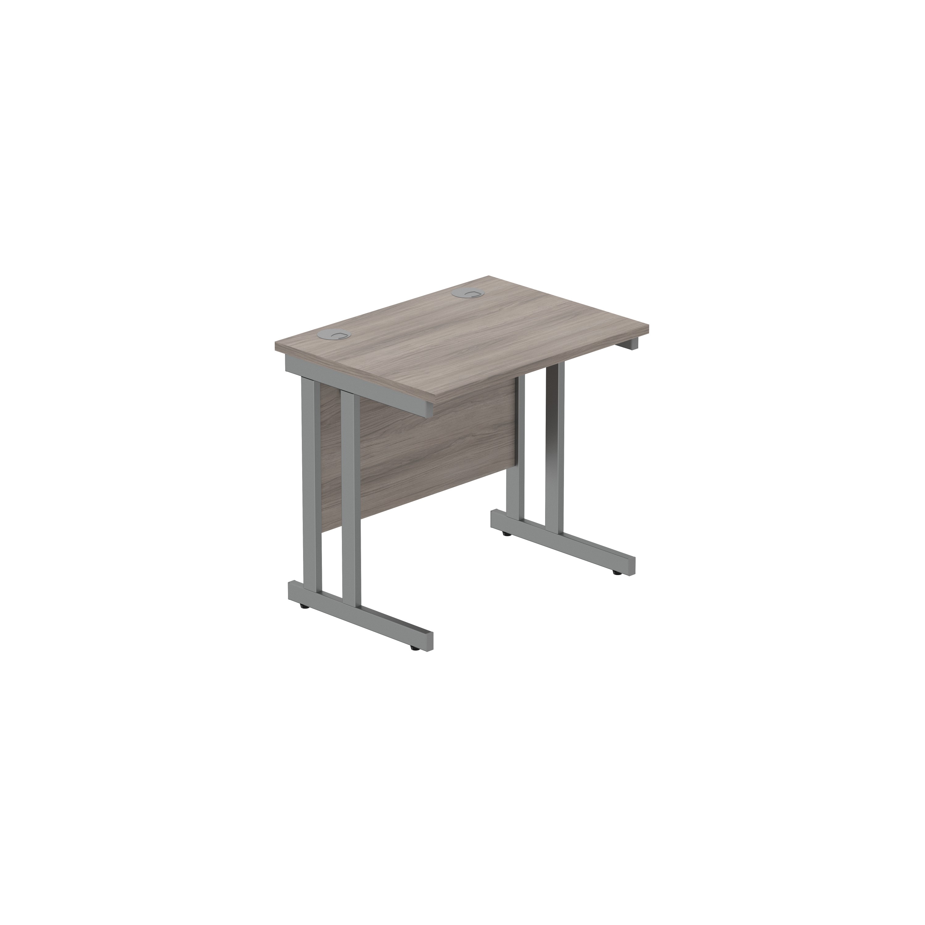 Office Rectangular Desk with Steel Double Upright Cantilever Frame (FSC) | 800X600 | Alaskan Grey Oak/Graphite
