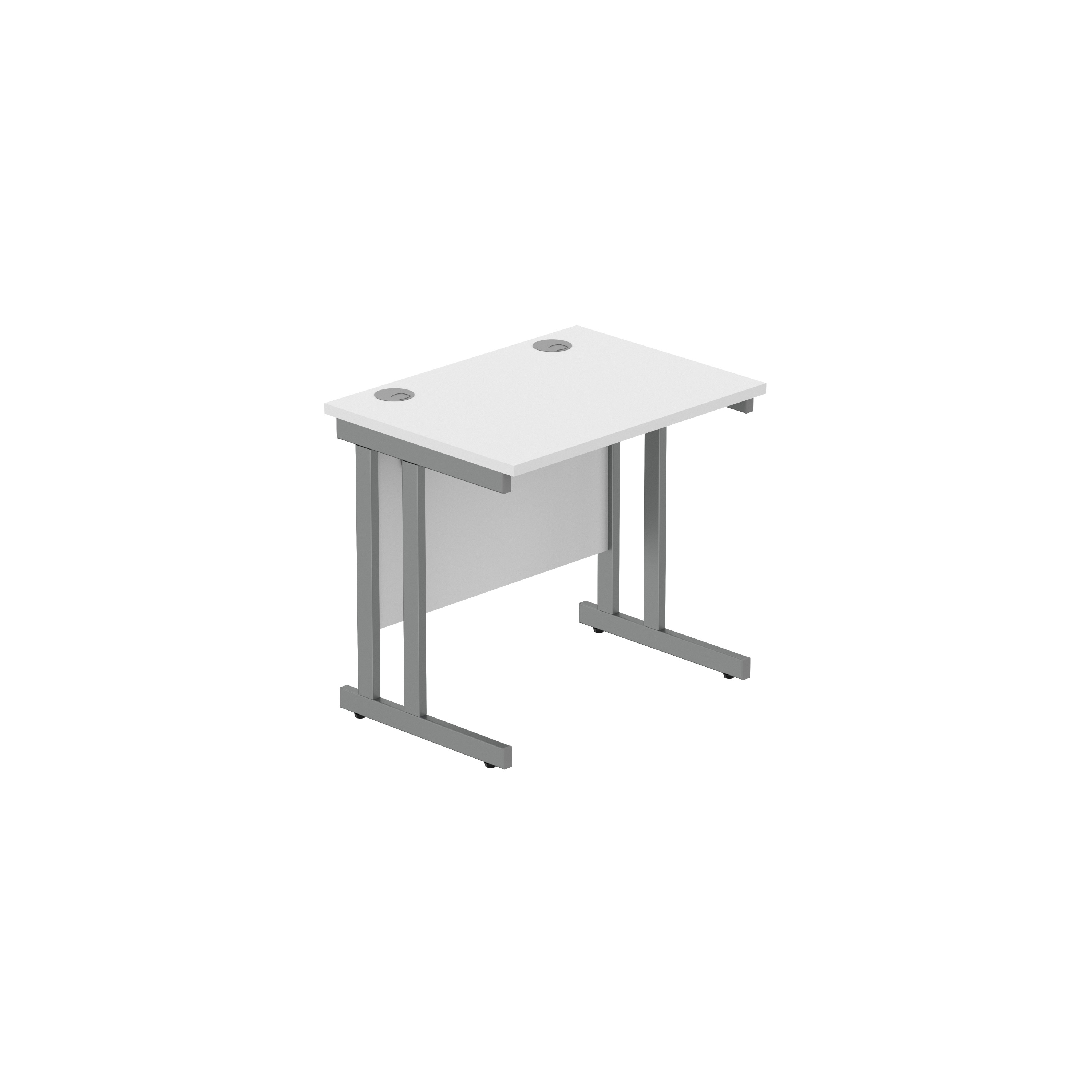 Office Rectangular Desk with Steel Double Upright Cantilever Frame (FSC) | 800X600 | Arctic White/Graphite