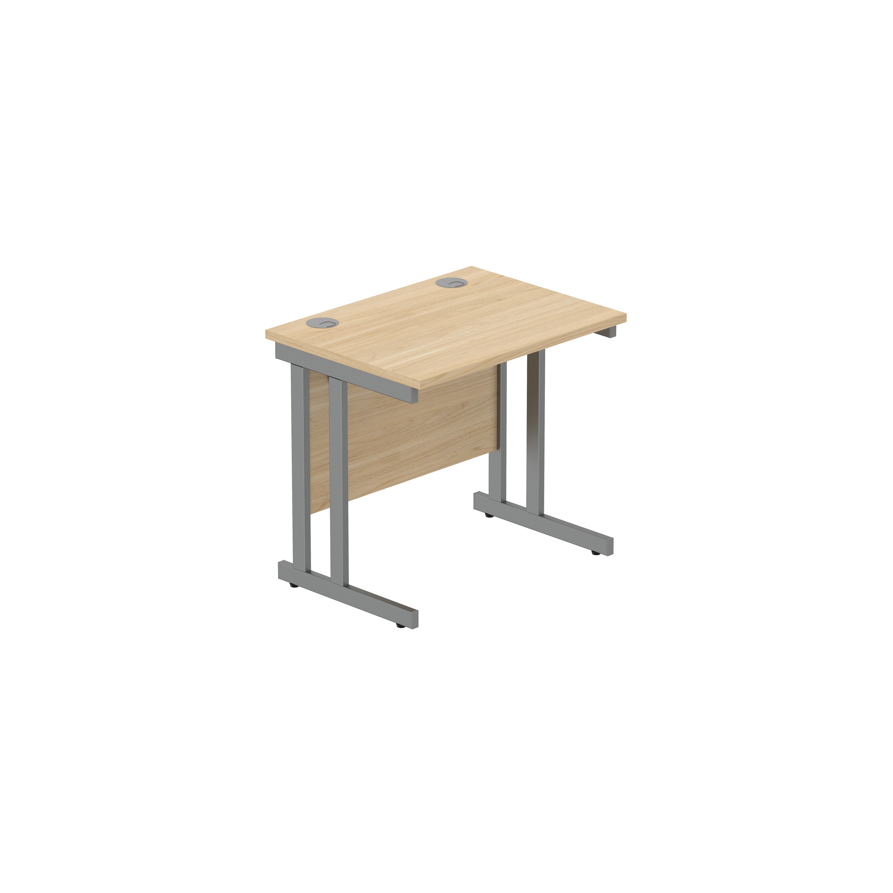 Office Rectangular Desk with Steel Double Upright Cantilever Frame (FSC) | 800X600 | Canadian Oak/Graphite