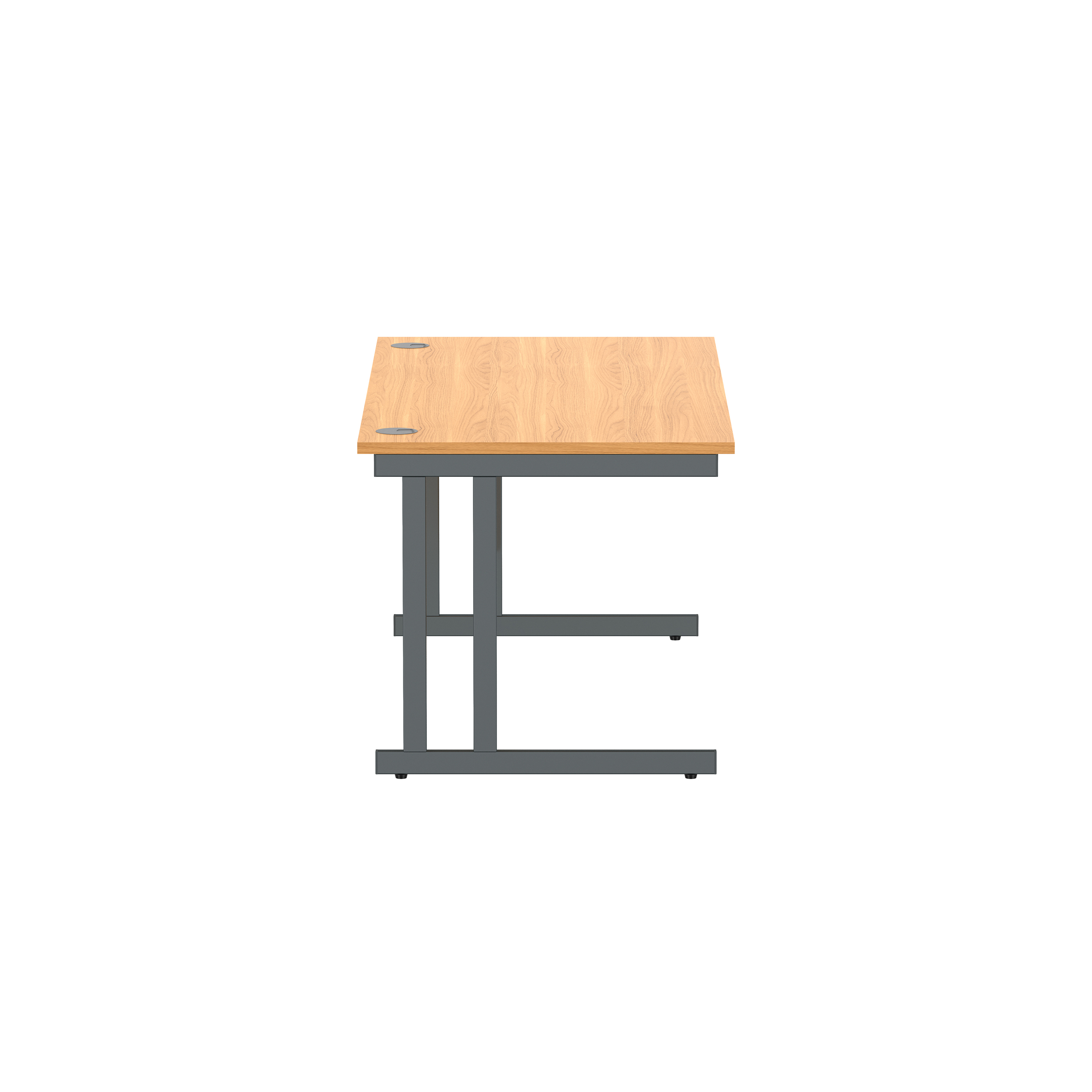 Office Rectangular Desk with Steel Double Upright Cantilever Frame (FSC) | 1600X800 | Norwegian Beech/Graphite thumbnail 3