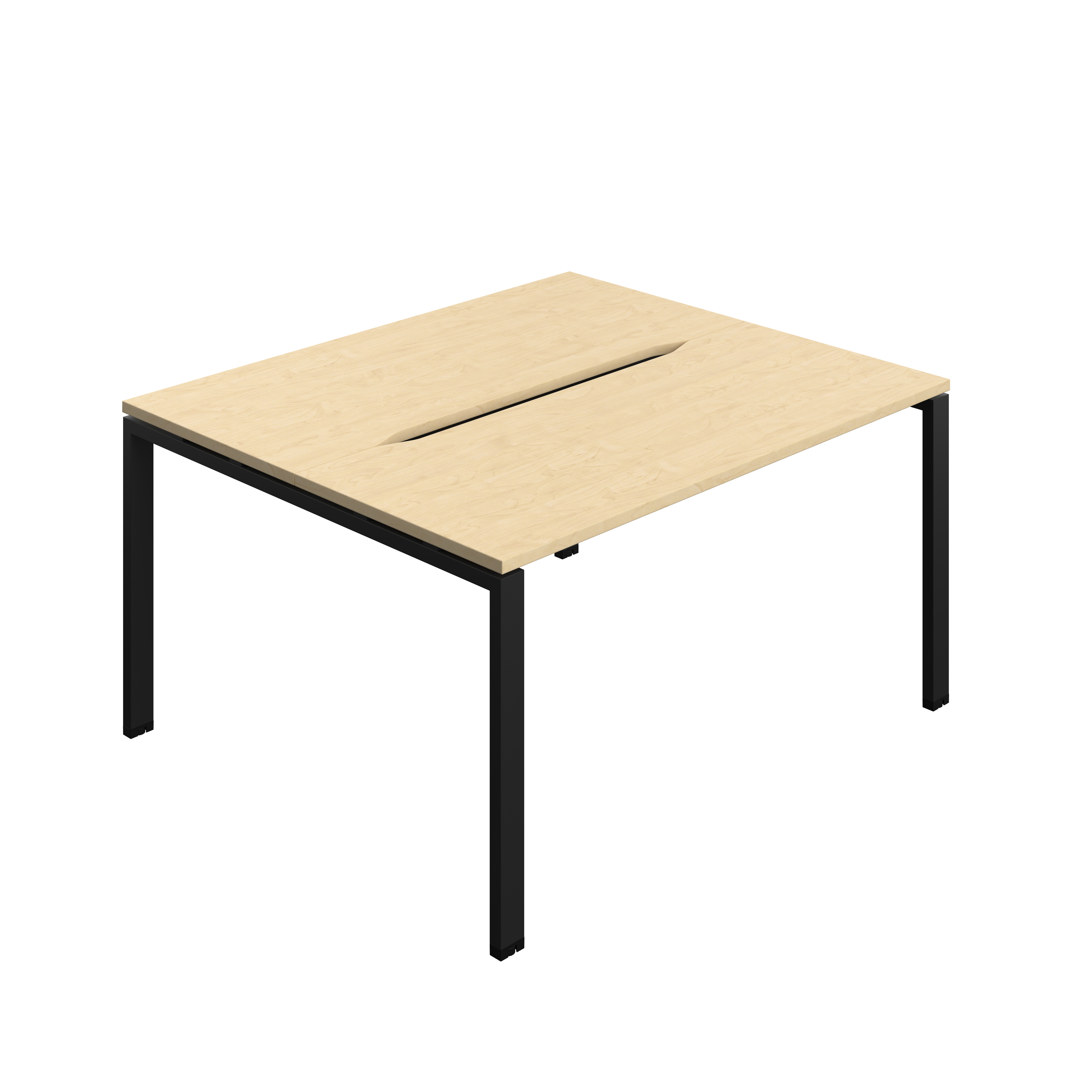 Synergy Bench with Cut Out: 2 Person (FSC) : Goal Post Leg : 1400 | 600 | Maple/Black