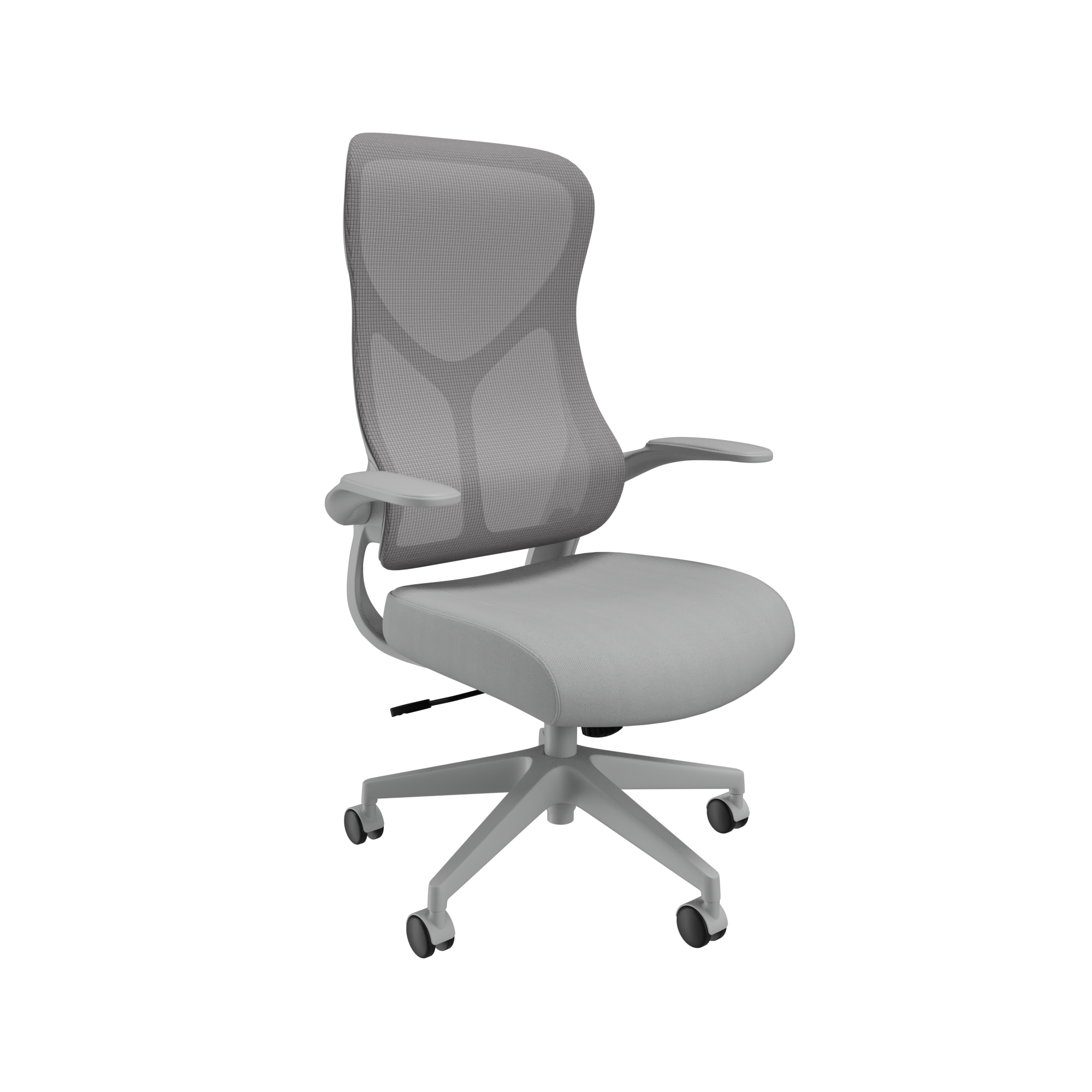 Zip+Mesh+Back+Chair+with+Folding+Arms+Grey