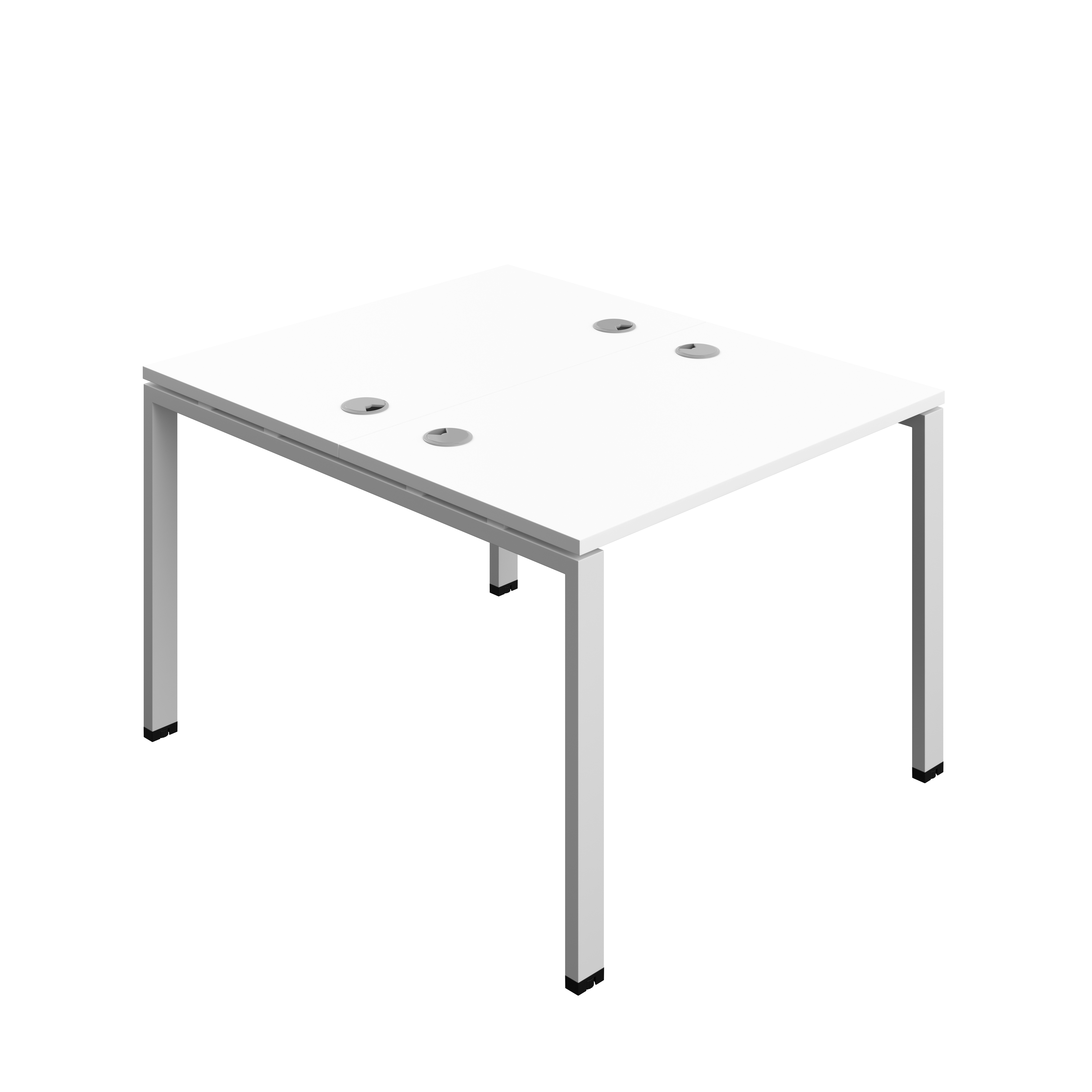 Synergy Bench with Cable Ports: 2 Person (FSC) : Goal Post Leg : 1000 | 600 | White/Silver