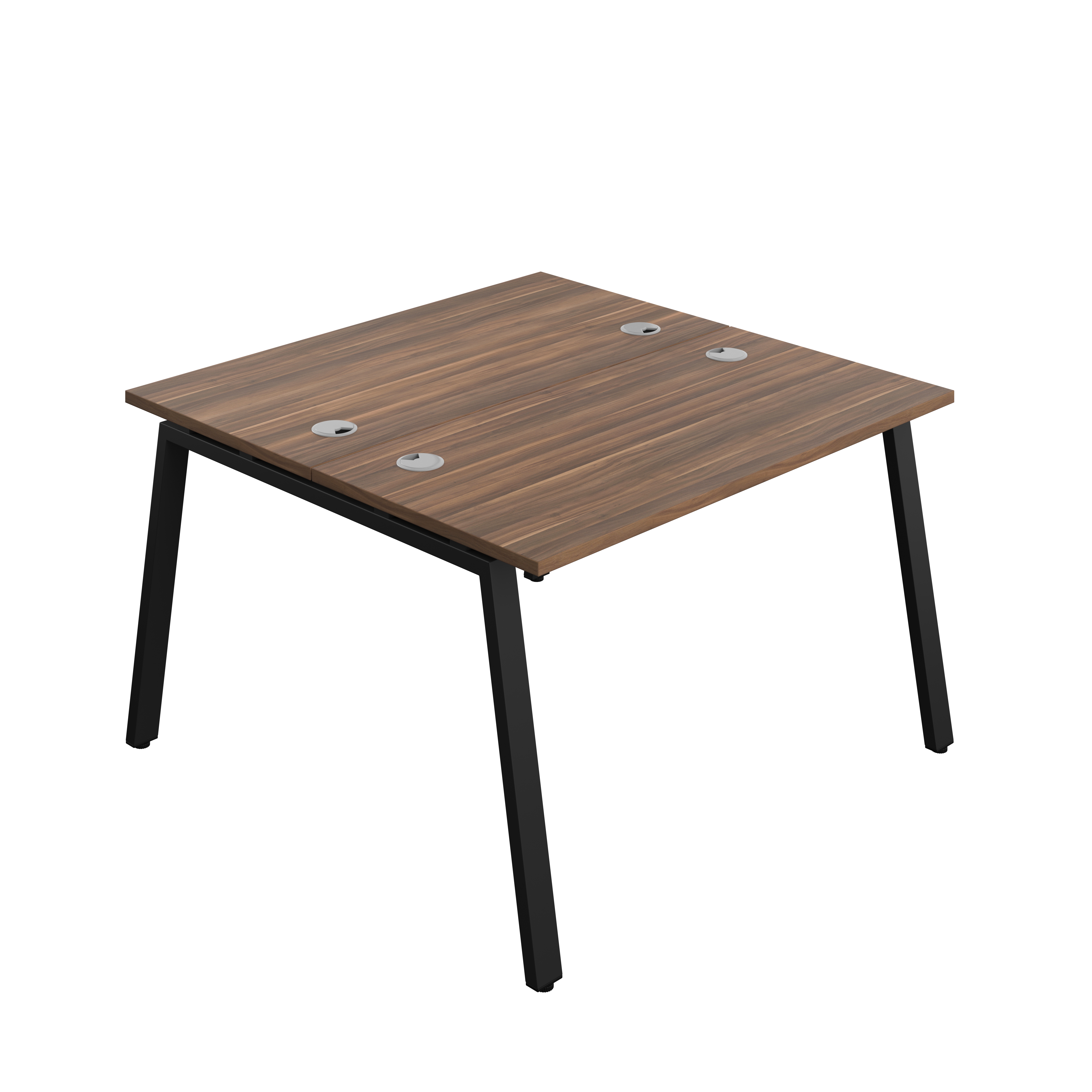 Synergy Bench with Cable Ports: 2 Person (FSC) : A-Frame Leg : 1200 | 600 | Dark Walnut/Black