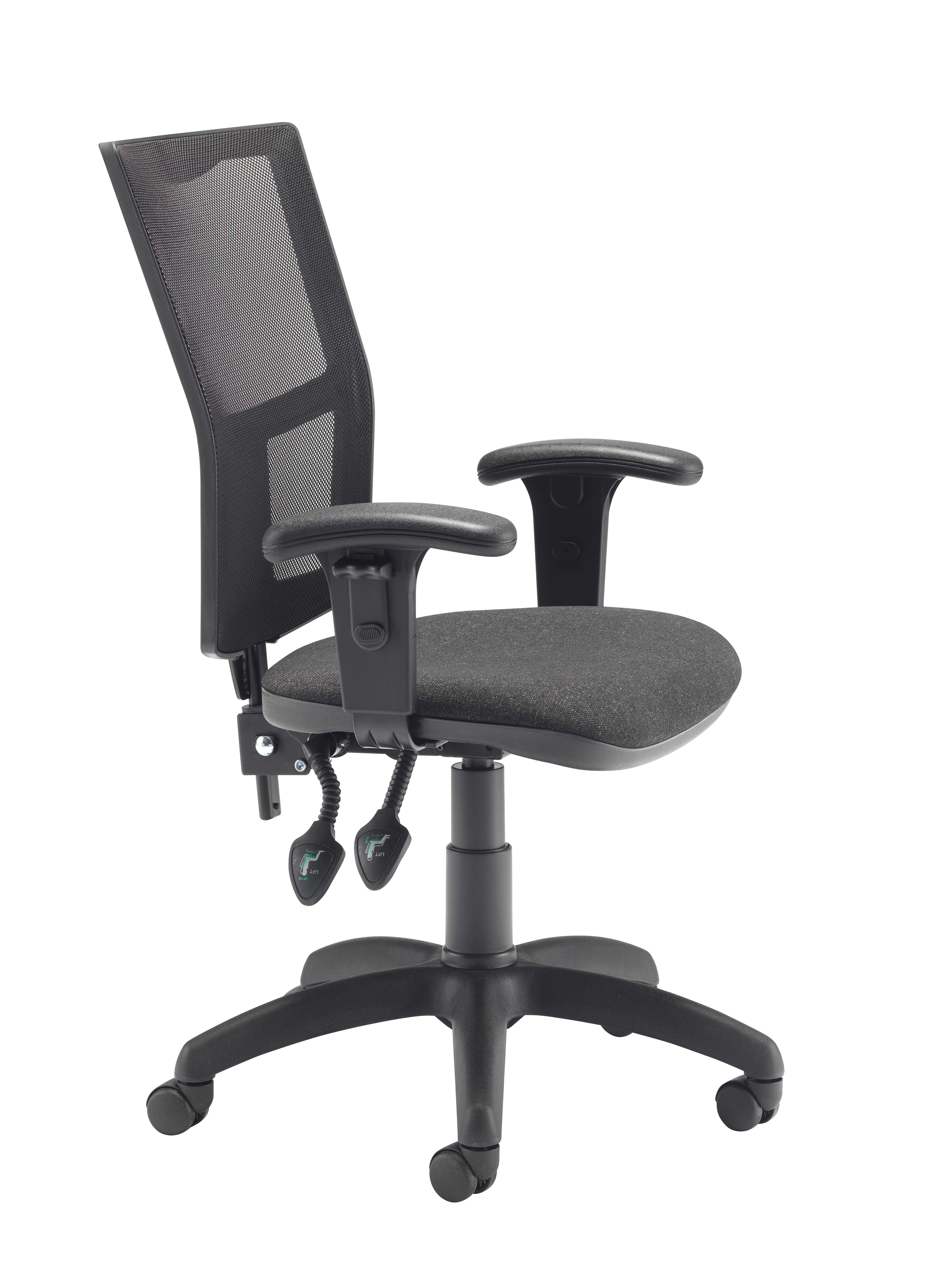 Calypso 2 Mesh Office Chair | Adjustable Arms | Charcoal thumbnail 3