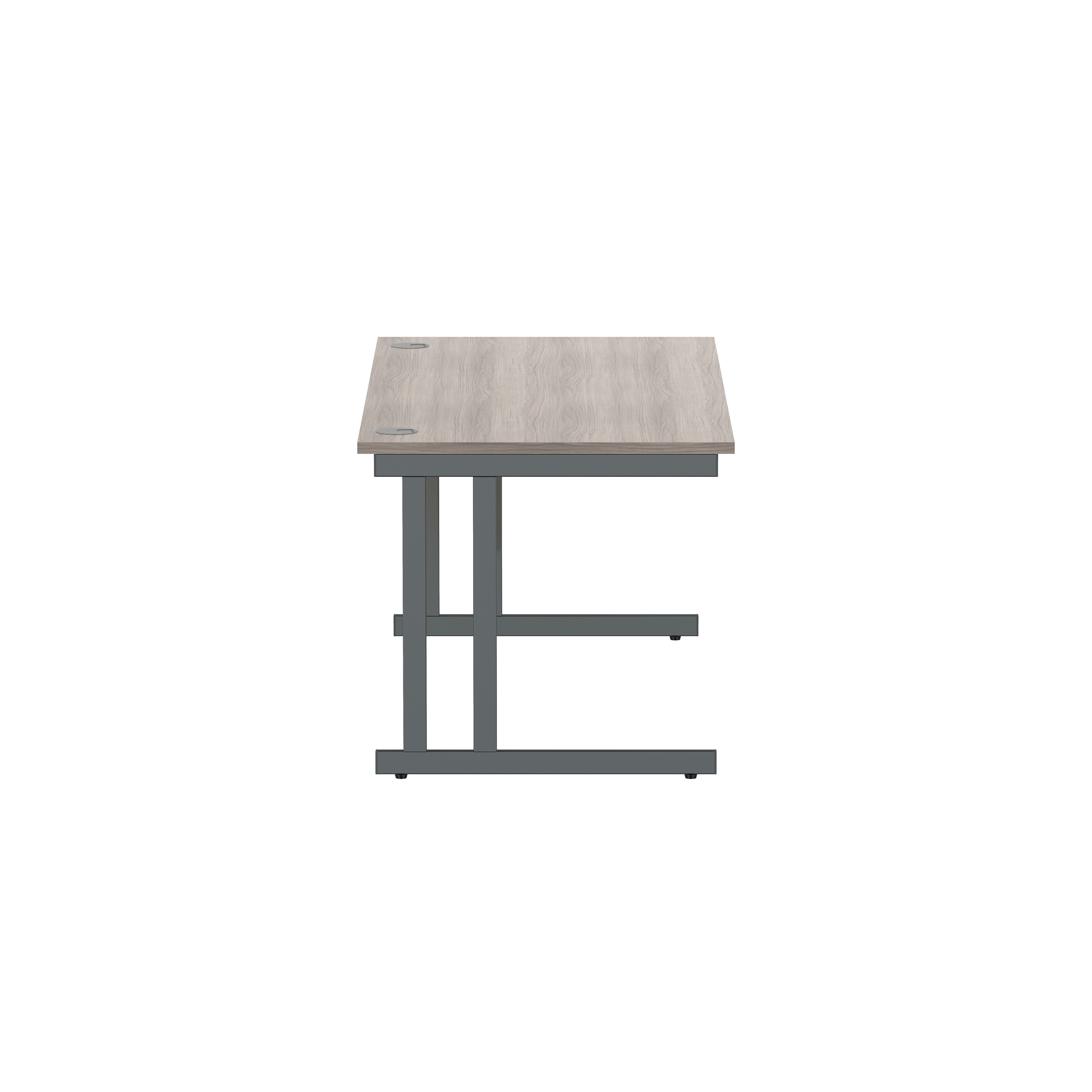Office Rectangular Desk with Steel Double Upright Cantilever Frame (FSC) | 1600X800 | Alaskan Grey Oak/Graphite thumbnail 3