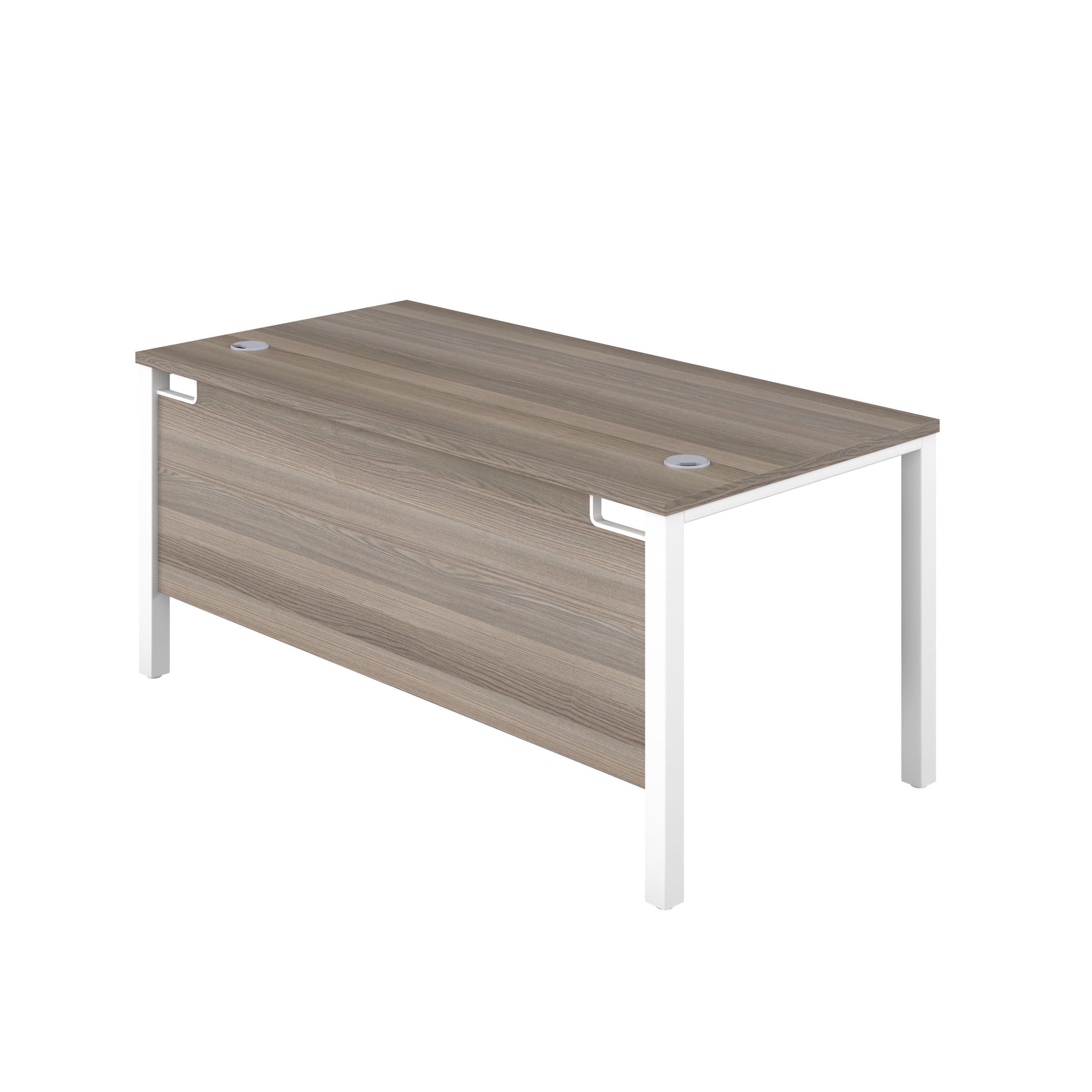 Goal Post Rectangular Desk (FSC) | 1600X600 | Grey Oak/White thumbnail 4