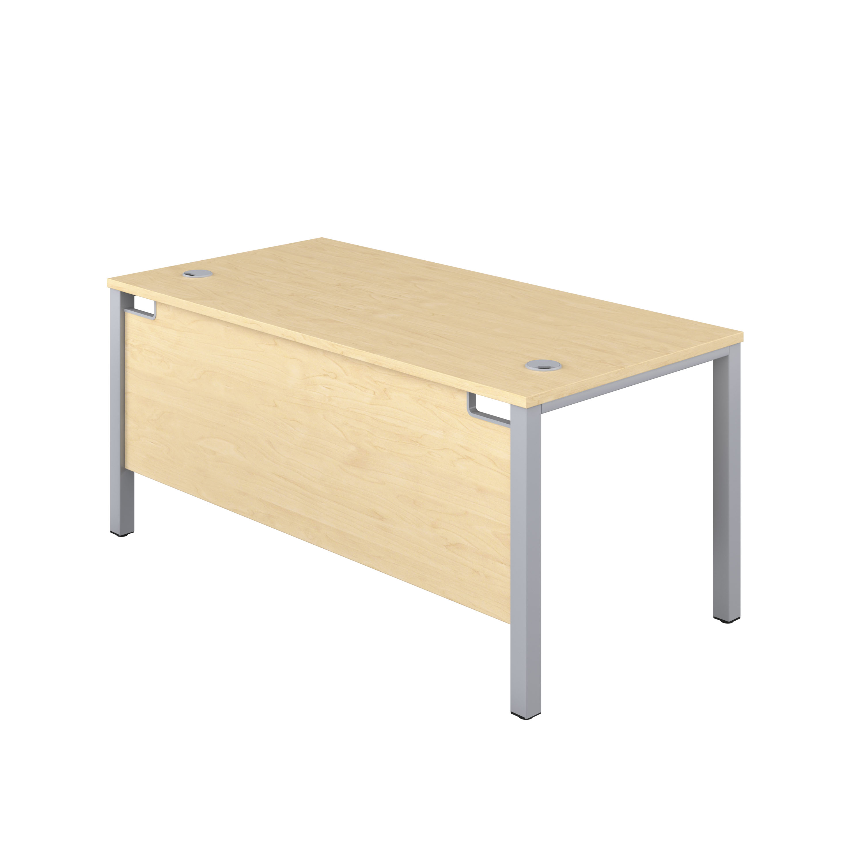 Goal Post Rectangular Desk (FSC) | 1600X600 | Maple/Silver thumbnail 4