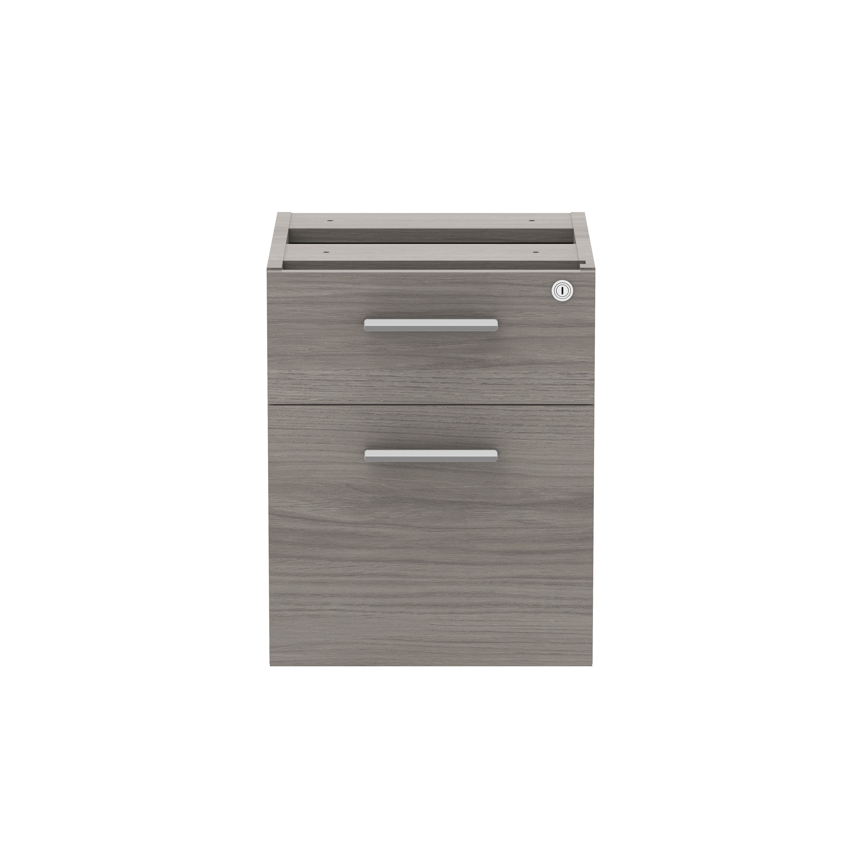 Fixed Under Desk Office Storage Unit (FSC) | 2 Drawers | 800 Deep | Alaskan Grey Oak thumbnail 2