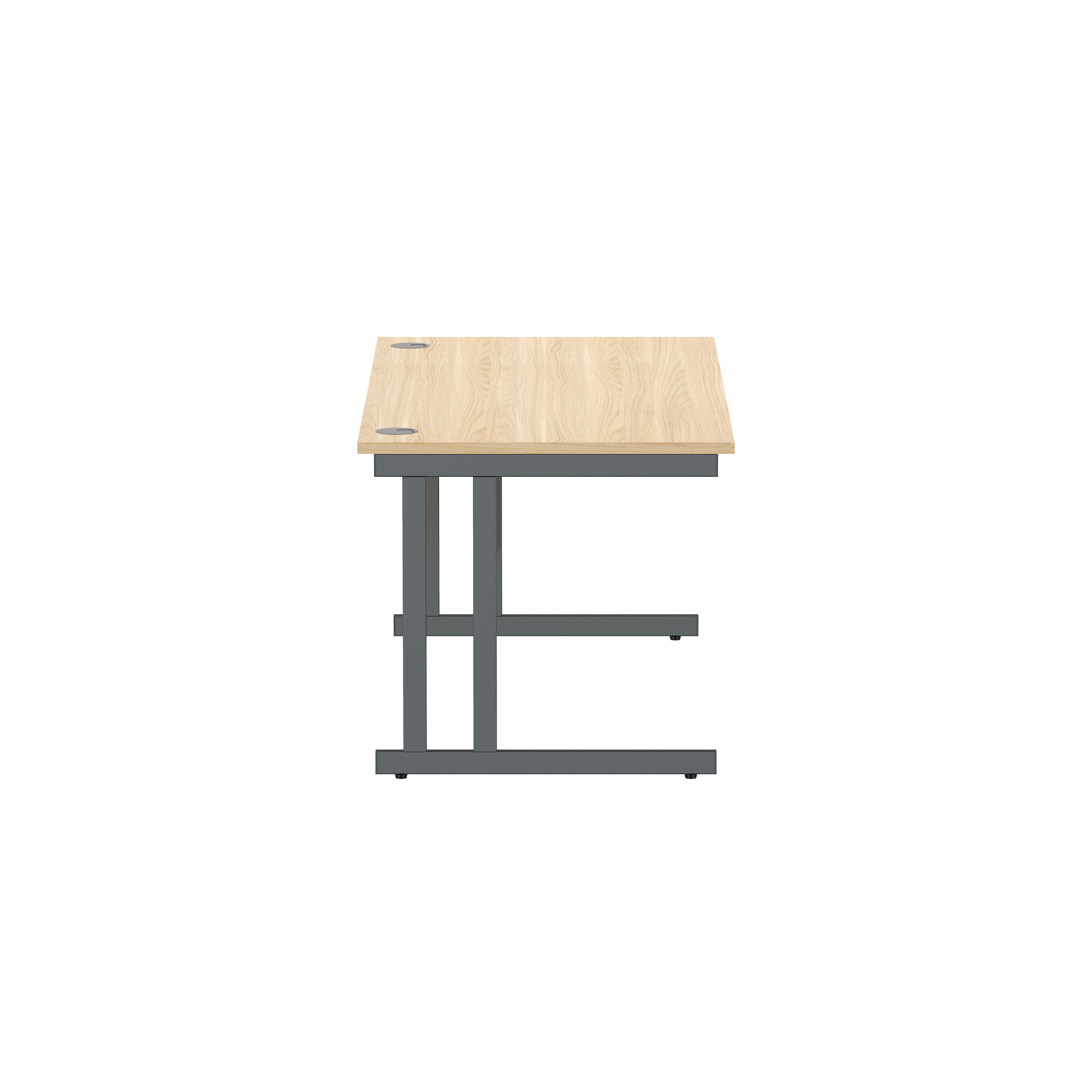Office Rectangular Desk with Steel Double Upright Cantilever Frame (FSC) | 1600X800 | Canadian Oak/Graphite thumbnail 3
