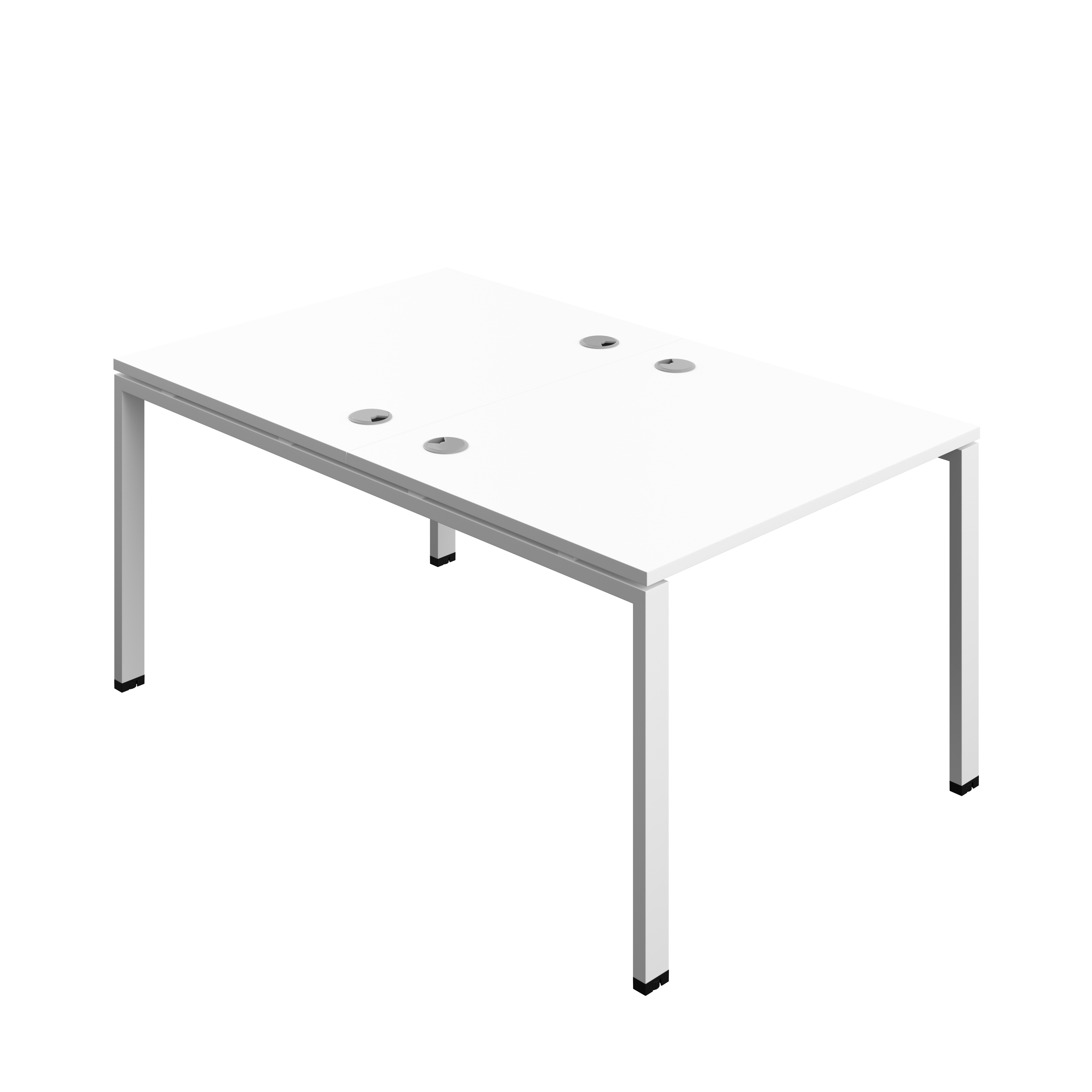 Synergy Bench with Cable Ports: 2 Person (FSC) : Goal Post Leg : 1000 | 800 | White/White