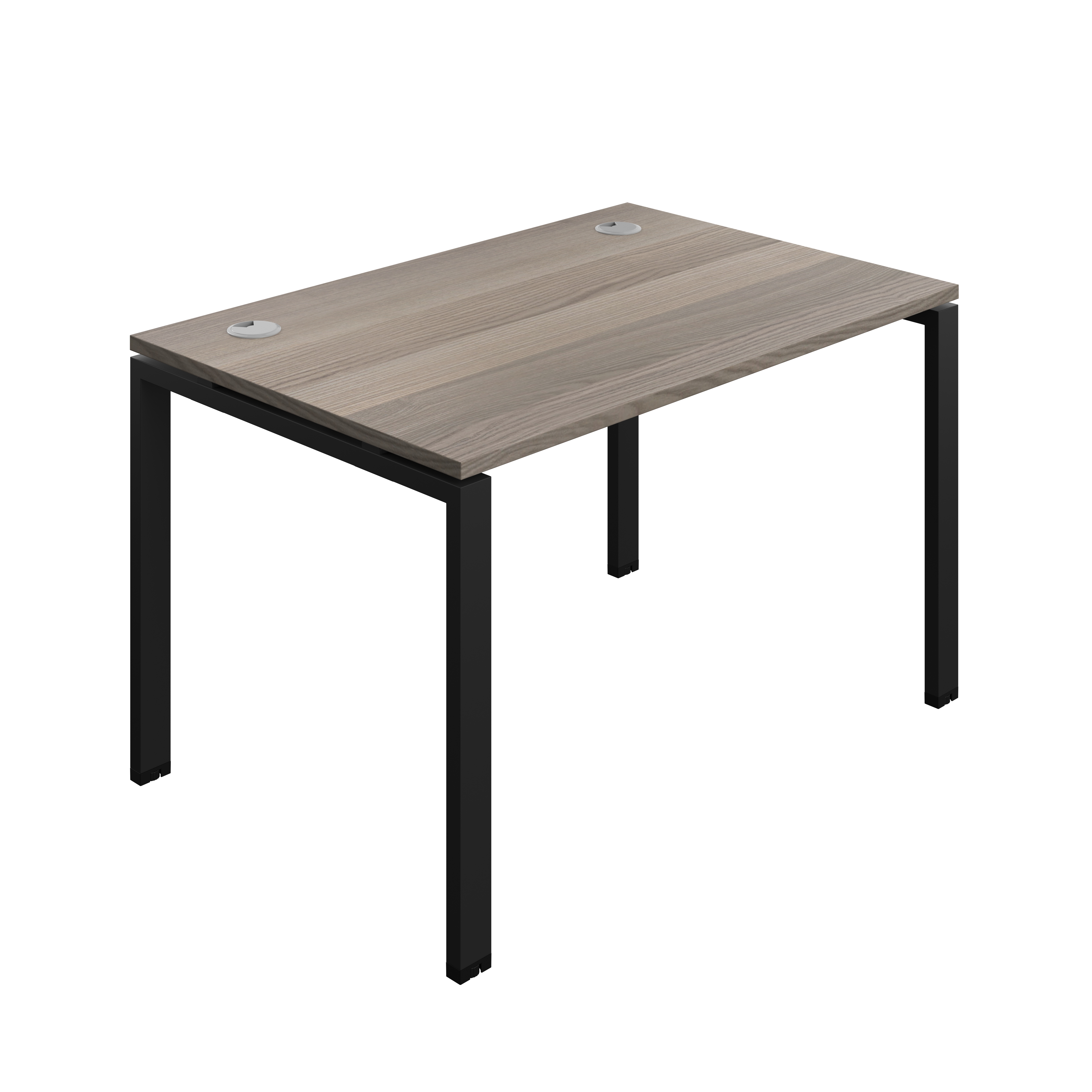 Synergy Bench with Cable Ports: 1 Person (FSC) : Goal Post Leg : 1200 | 800 | Grey Oak/Black