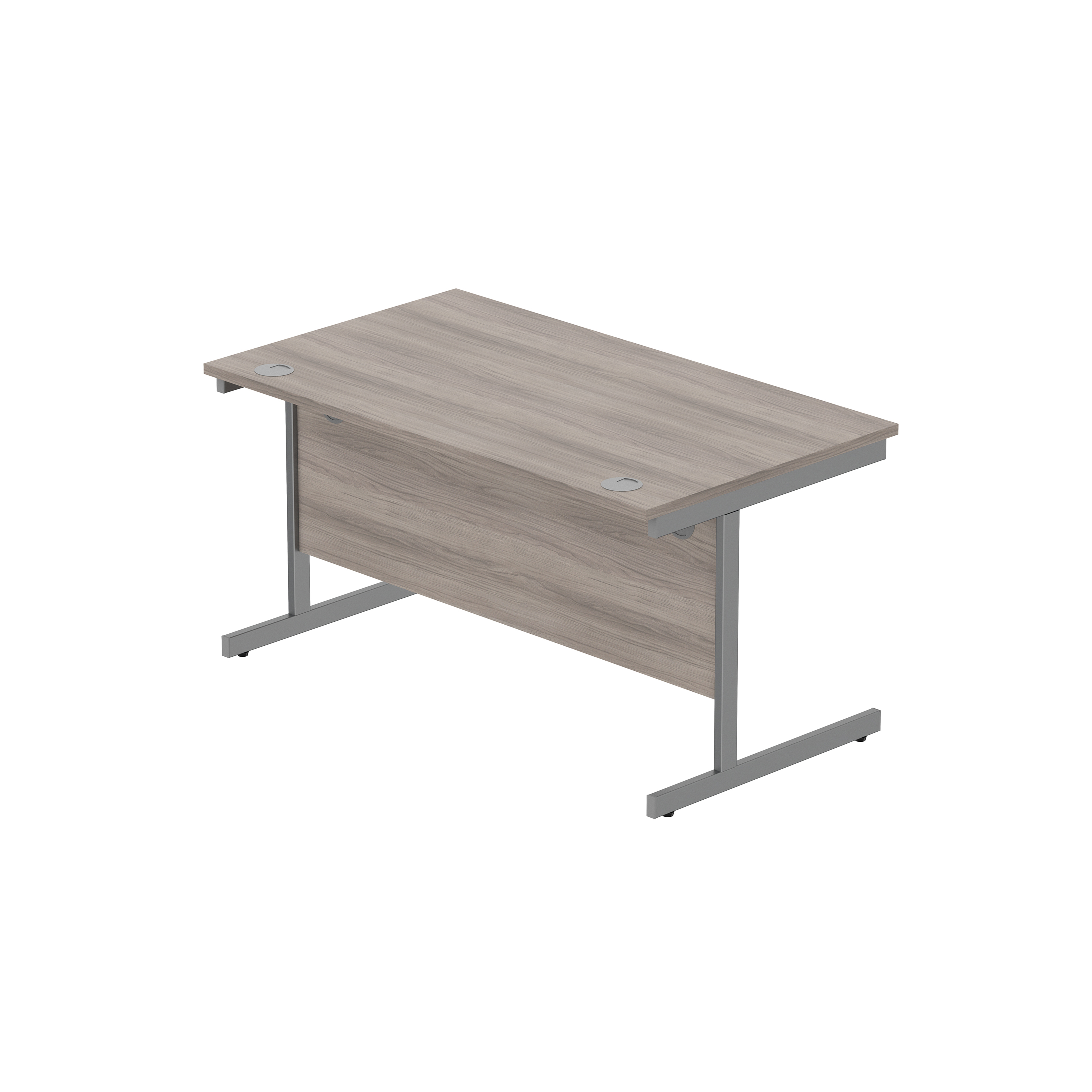 Office Rectangular Desk with Steel Single Upright Cantilever Frame (FSC) | 1400X800 | Alaskan Grey Oak/Graphite thumbnail 6