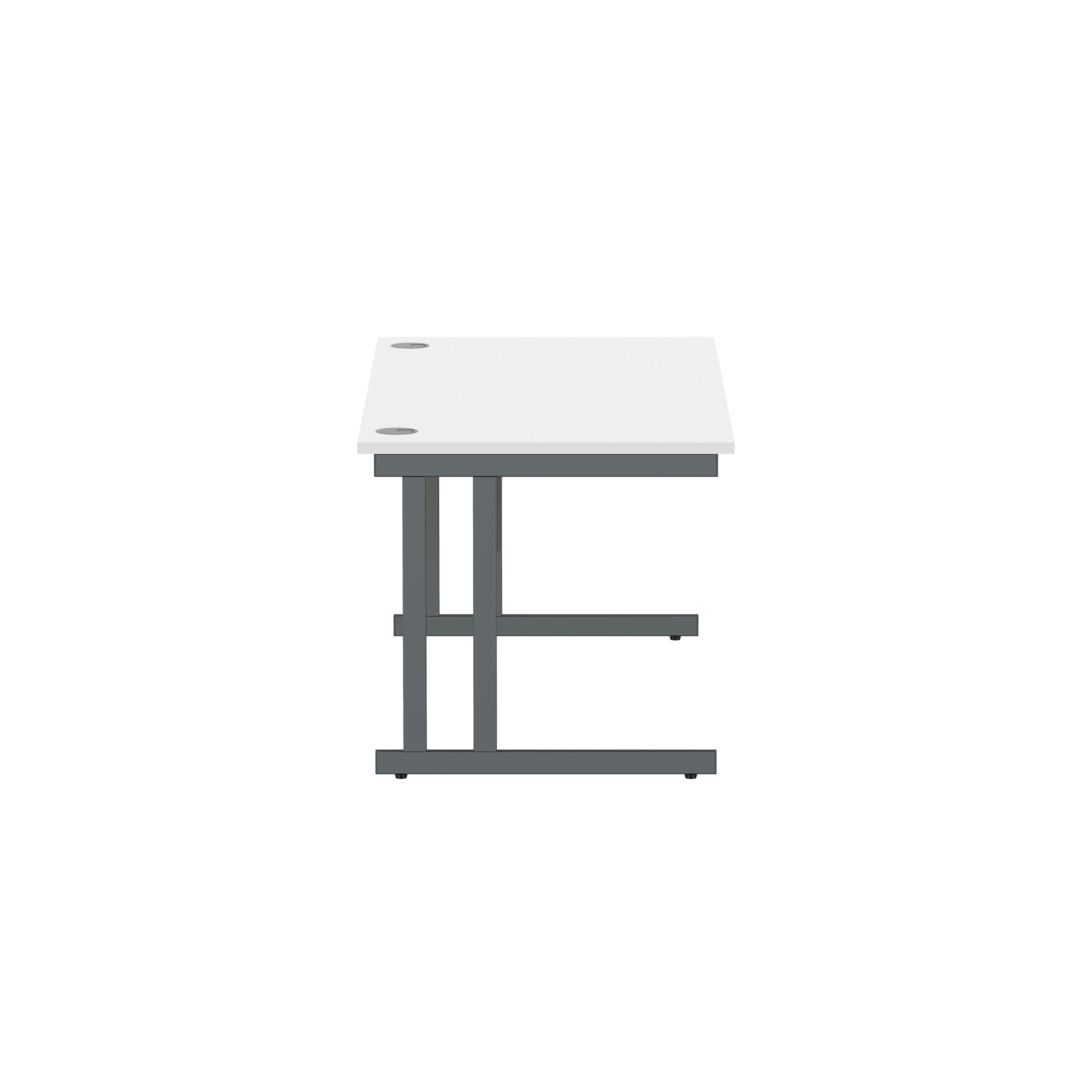 Office Rectangular Desk with Steel Double Upright Cantilever Frame (FSC) | 1600X800 | Arctic White/Graphite thumbnail 3