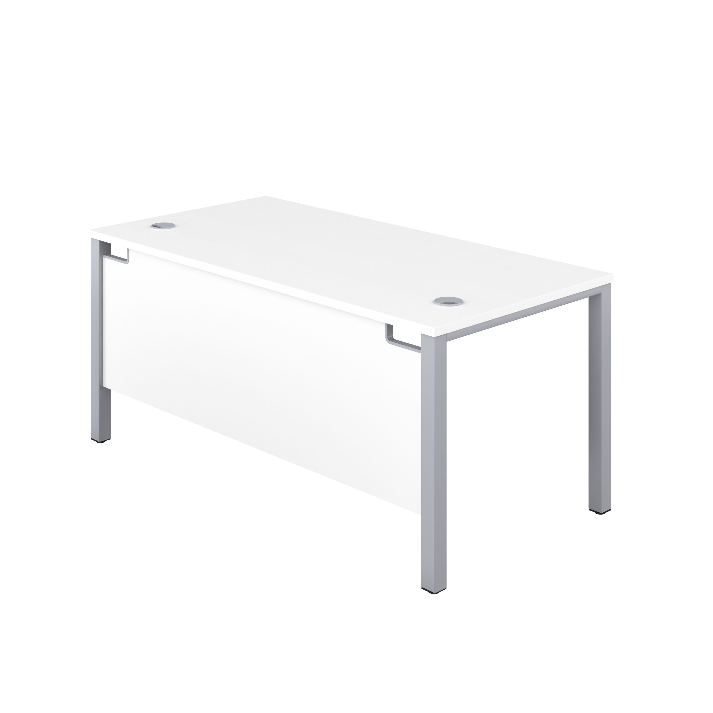 Goal Post Rectangular Desk (FSC) | 1600X600 | White/Silver thumbnail 4