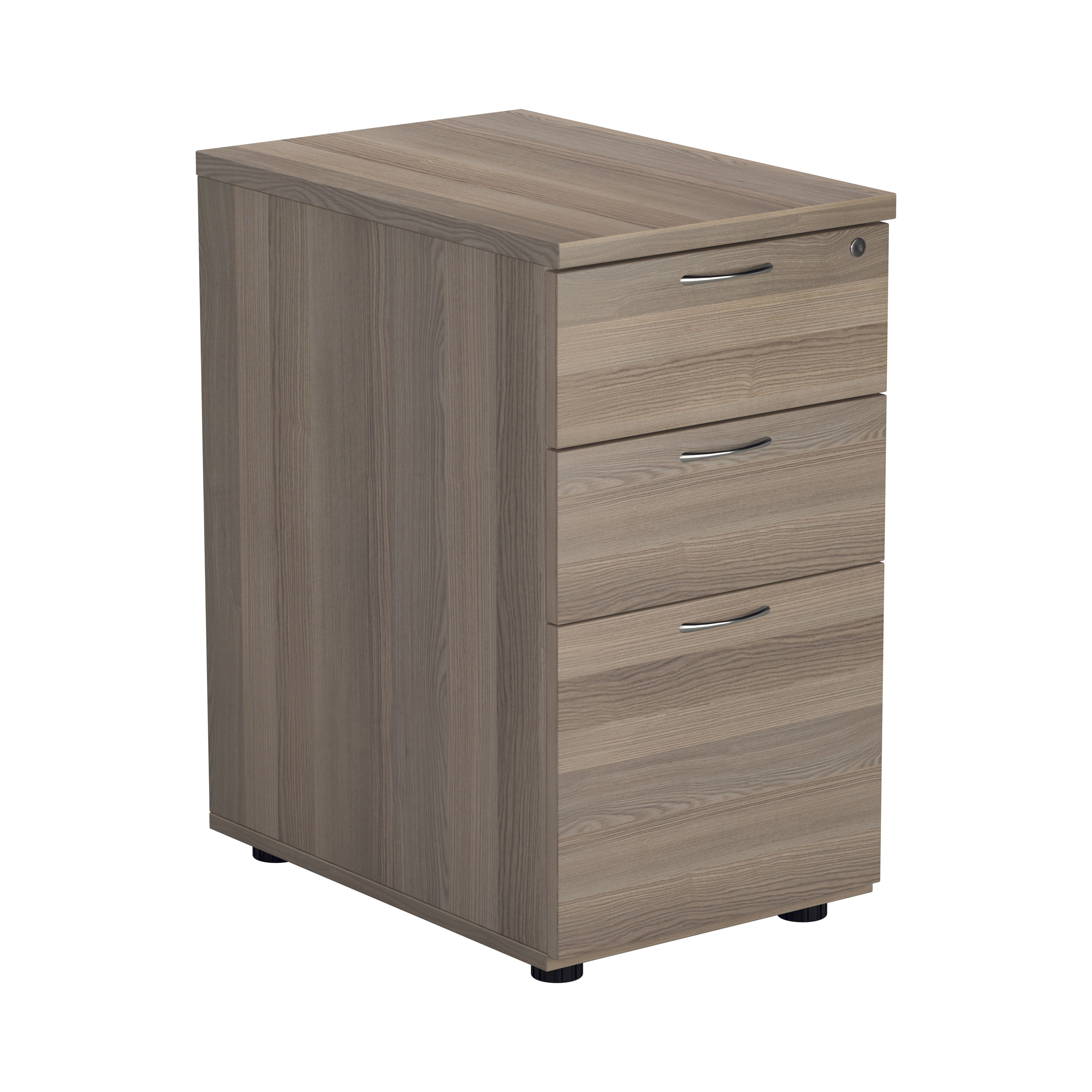 Essentials+Desk+High+3+Drawer+Pedestal+%28FSC%29+600+Deep+Grey+Oak