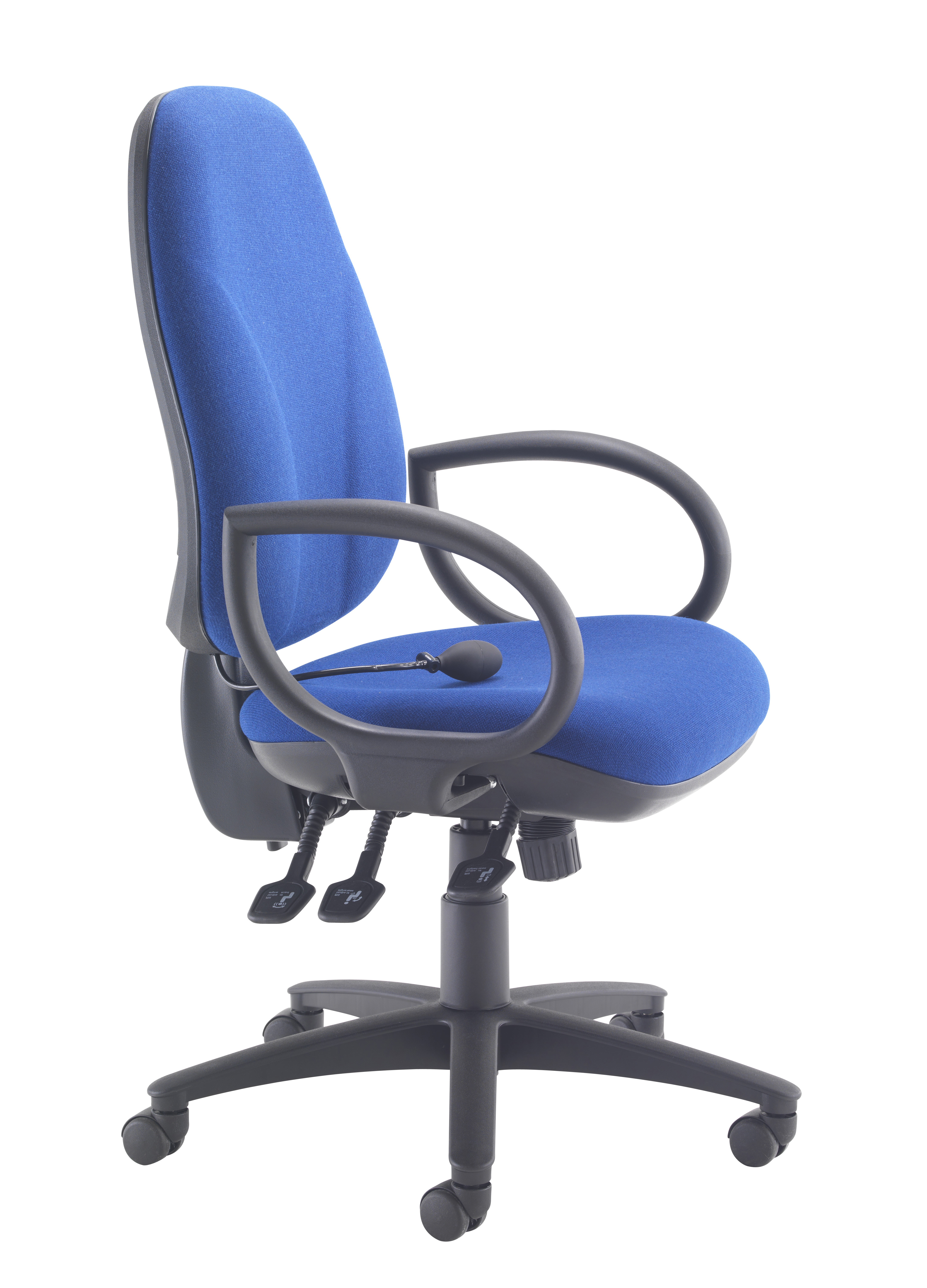 Maxi Ergo Chair with Lumbar Pump | Fixed Arms | Royal Blue thumbnail 3