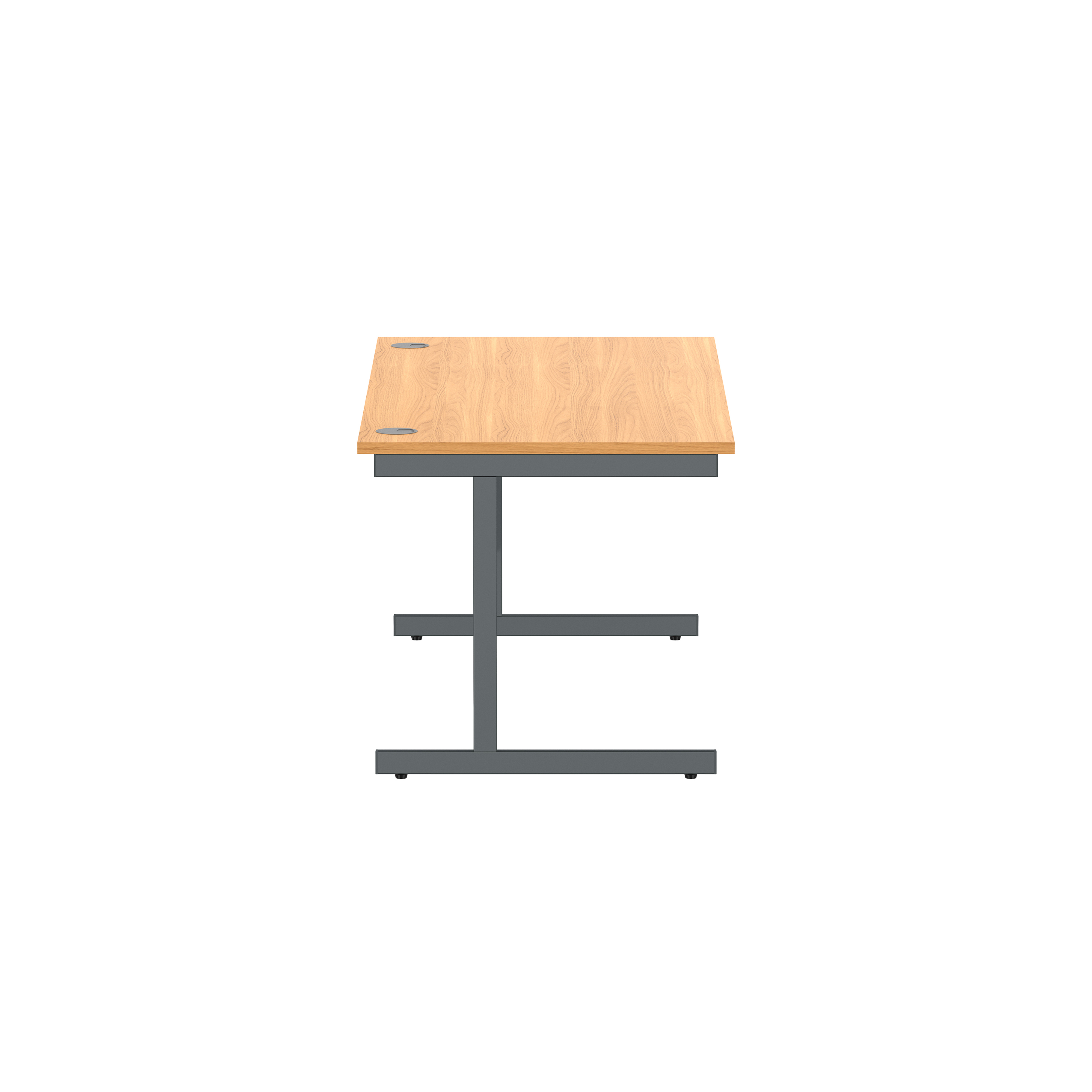 Office Rectangular Desk with Steel Single Upright Cantilever Frame (FSC) | 1600X800 | Norwegian Beech/Graphite thumbnail 3
