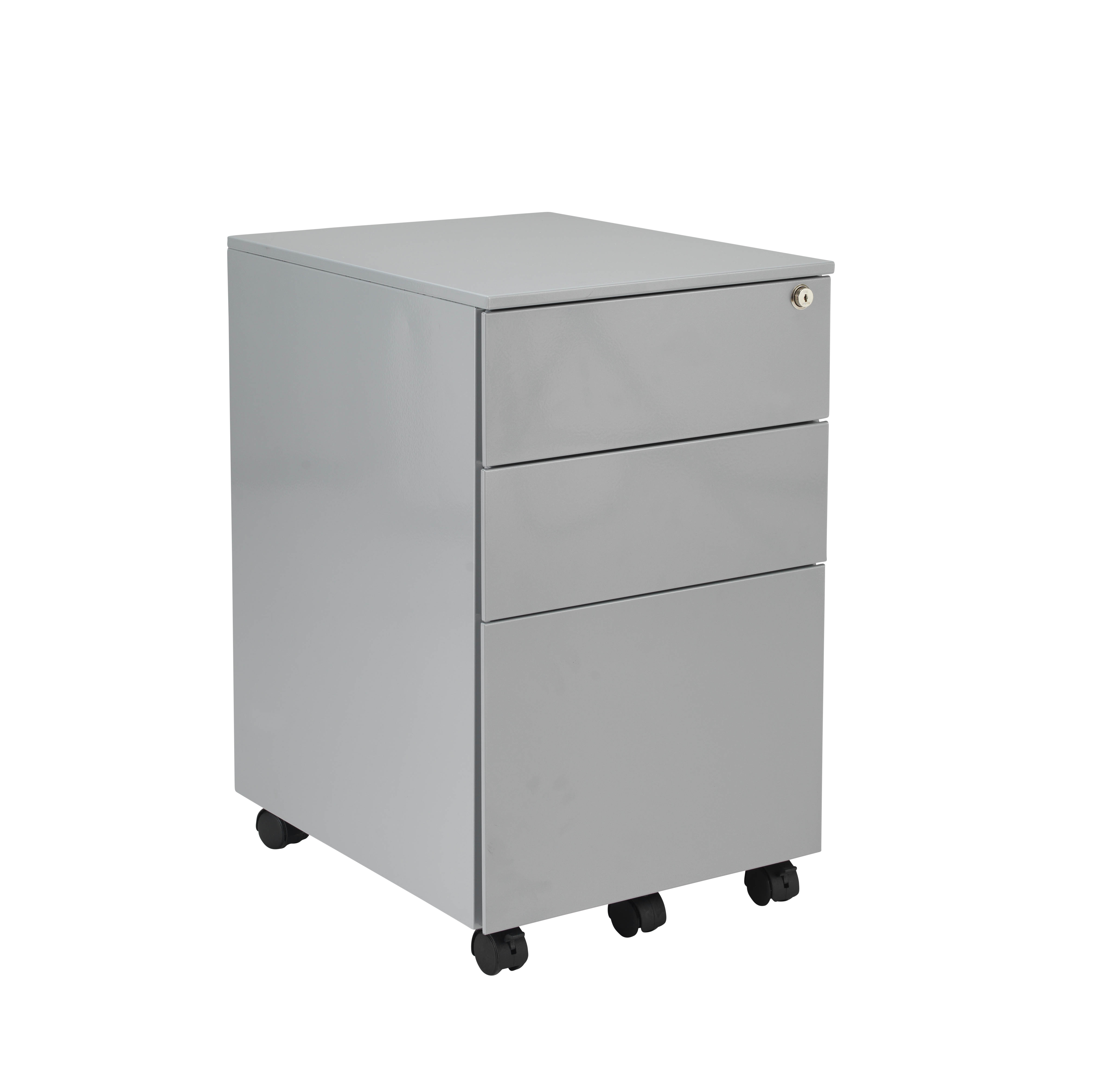 Under+Desk+Steel+Pedestal+3+Drawers+Silver