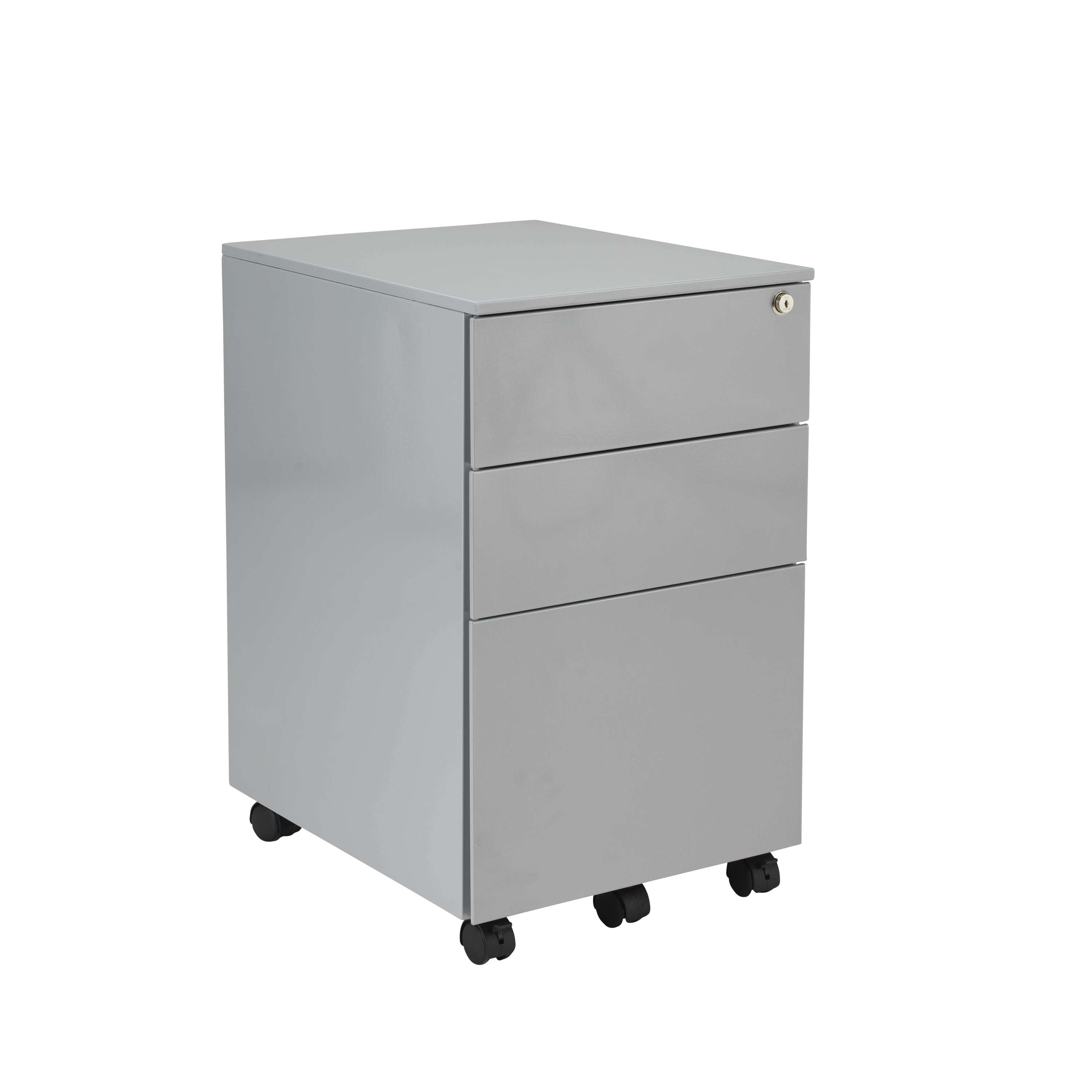 Under+Desk+Steel+Pedestal+3+Drawers+Silver