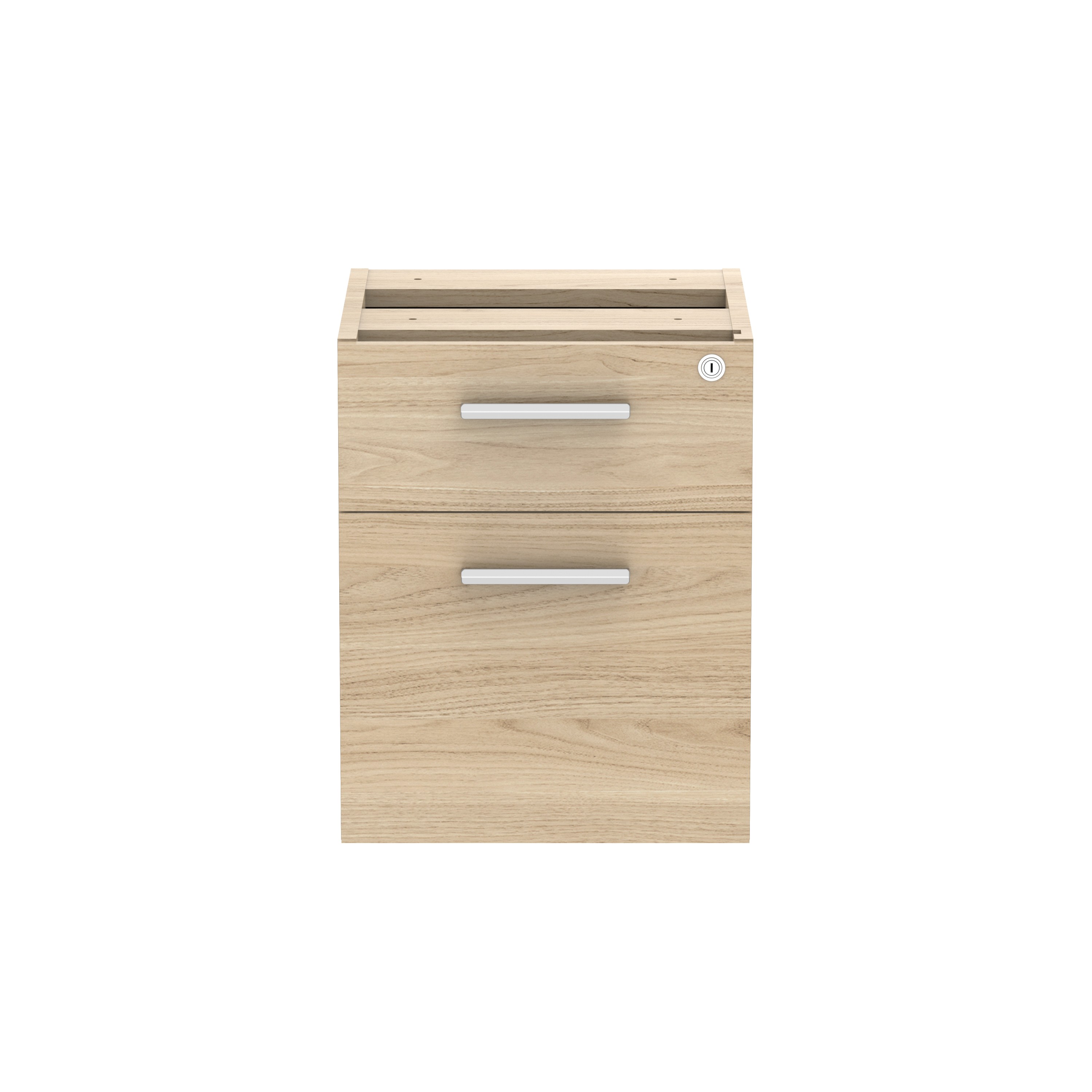 Fixed Under Desk Office Storage Unit (FSC) | 2 Drawers | 800 Deep | Canadian Oak thumbnail 2