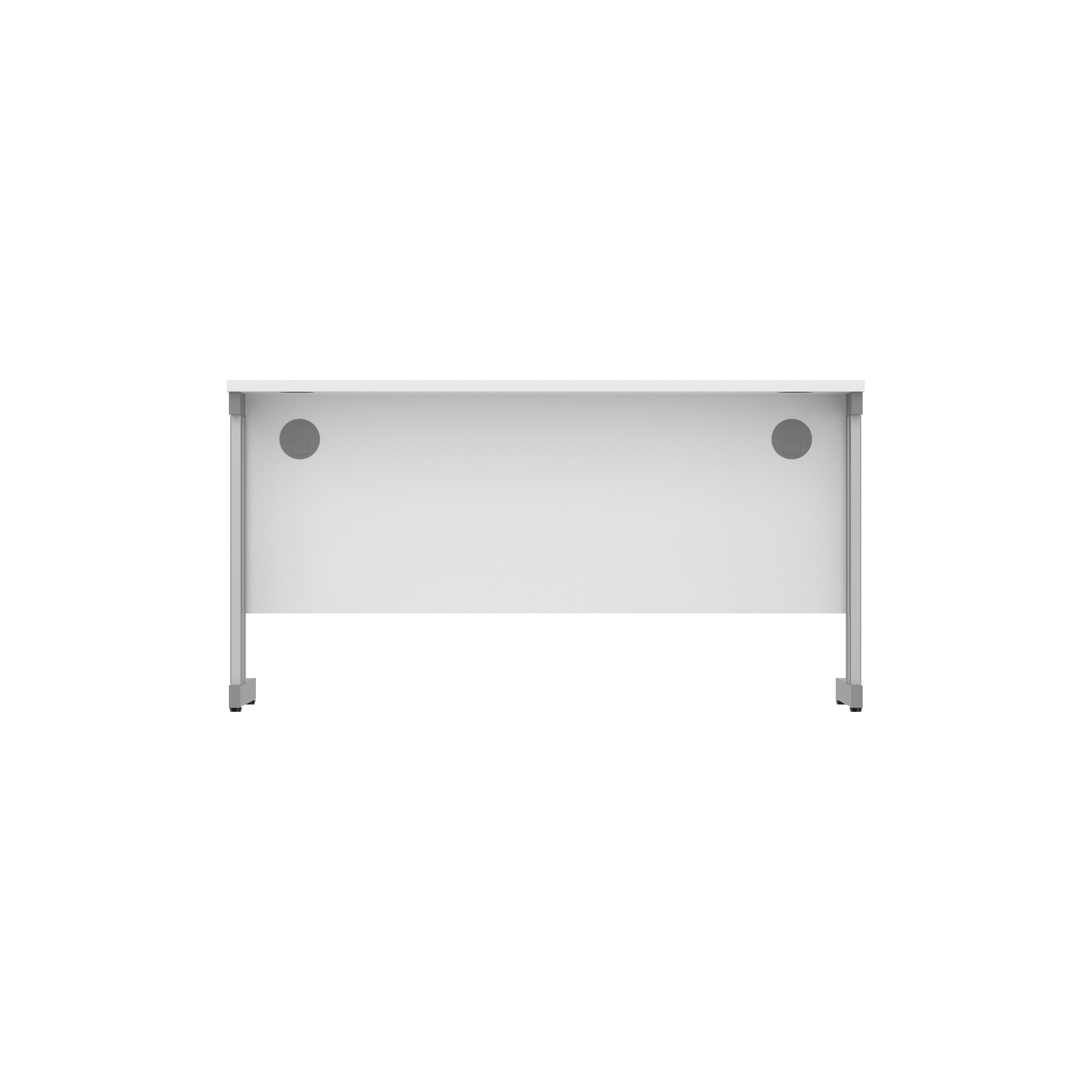 Office Rectangular Desk with Steel Double Upright Cantilever Frame (FSC) | 1400X800 | Arctic White/Graphite thumbnail 5