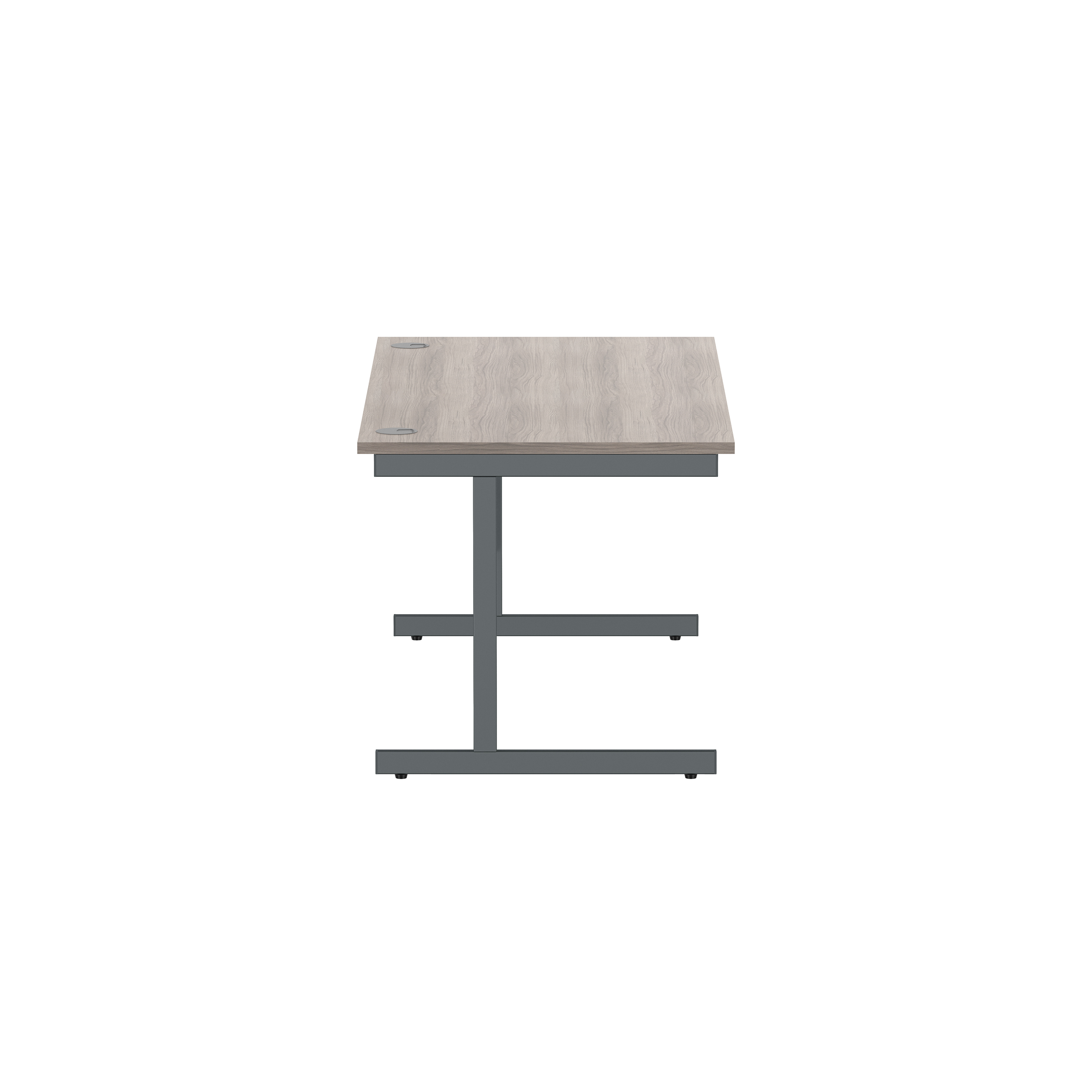 Office Rectangular Desk with Steel Single Upright Cantilever Frame (FSC) | 1600X800 | Alaskan Grey Oak/Graphite thumbnail 3