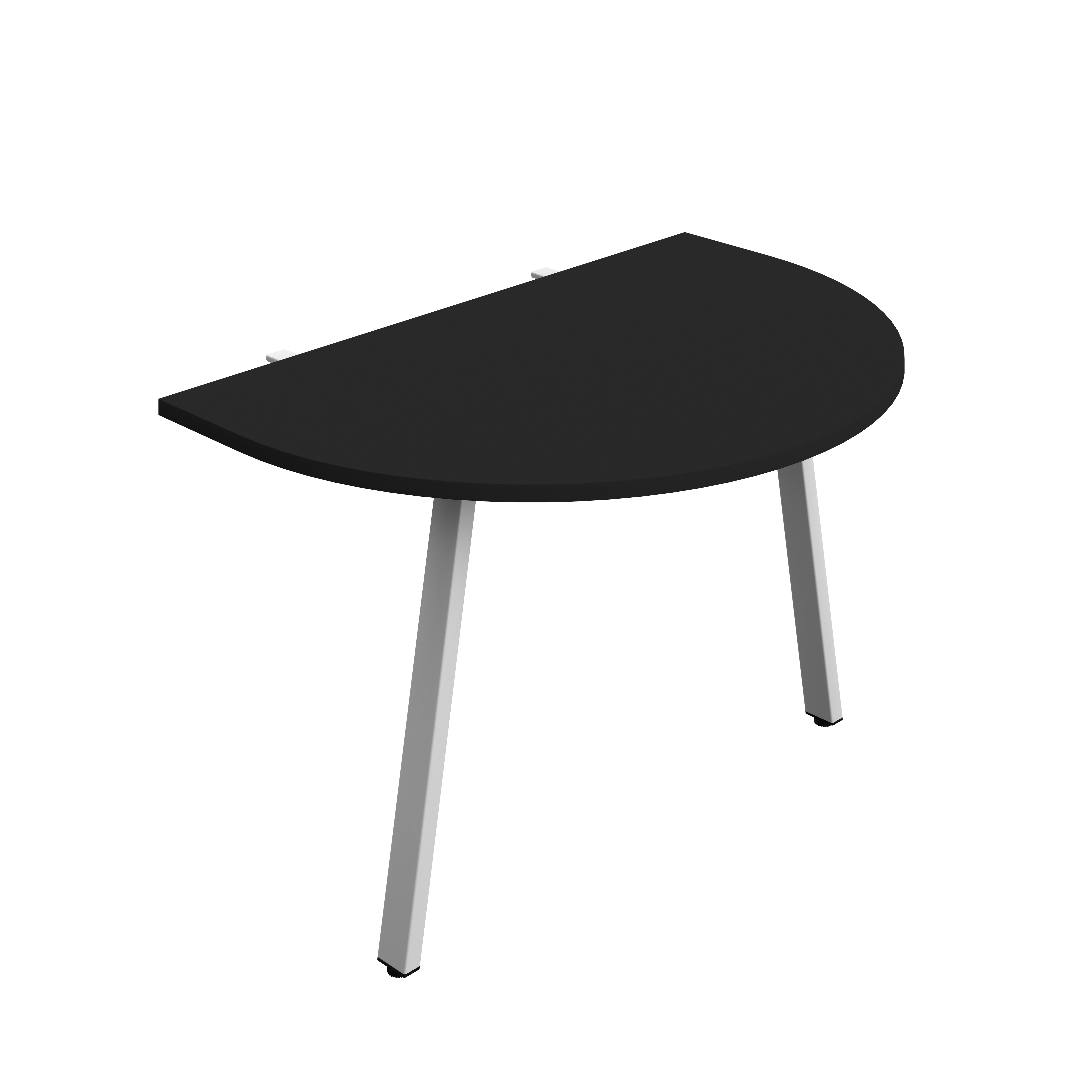 Synergy Screen Depth D-End Single Person Bench : A-Frame Leg : 1200 | 800 | Black/Silver