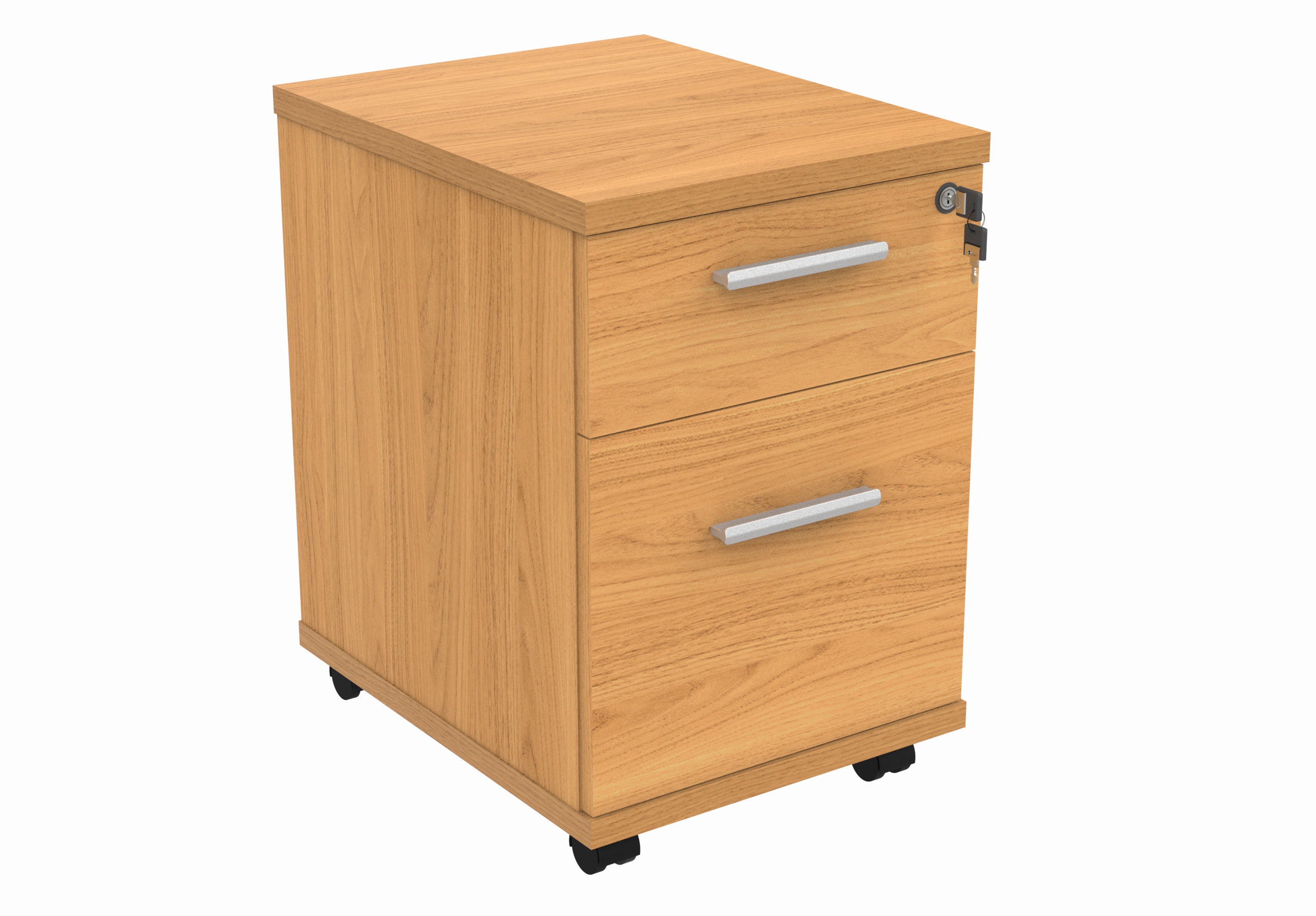 Mobile+Under+Desk+Office+Storage+Unit+%28FSC%29+2+Drawers+Norwegian+Beech